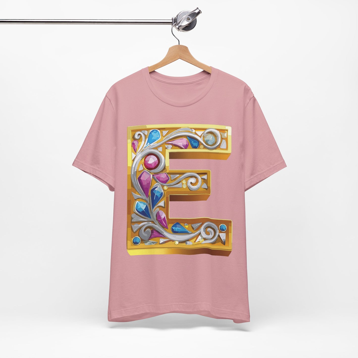 Letter Shirt, Shirt with Letters, Tee Shirt with Gold Letter, Shirt with Antique Letters