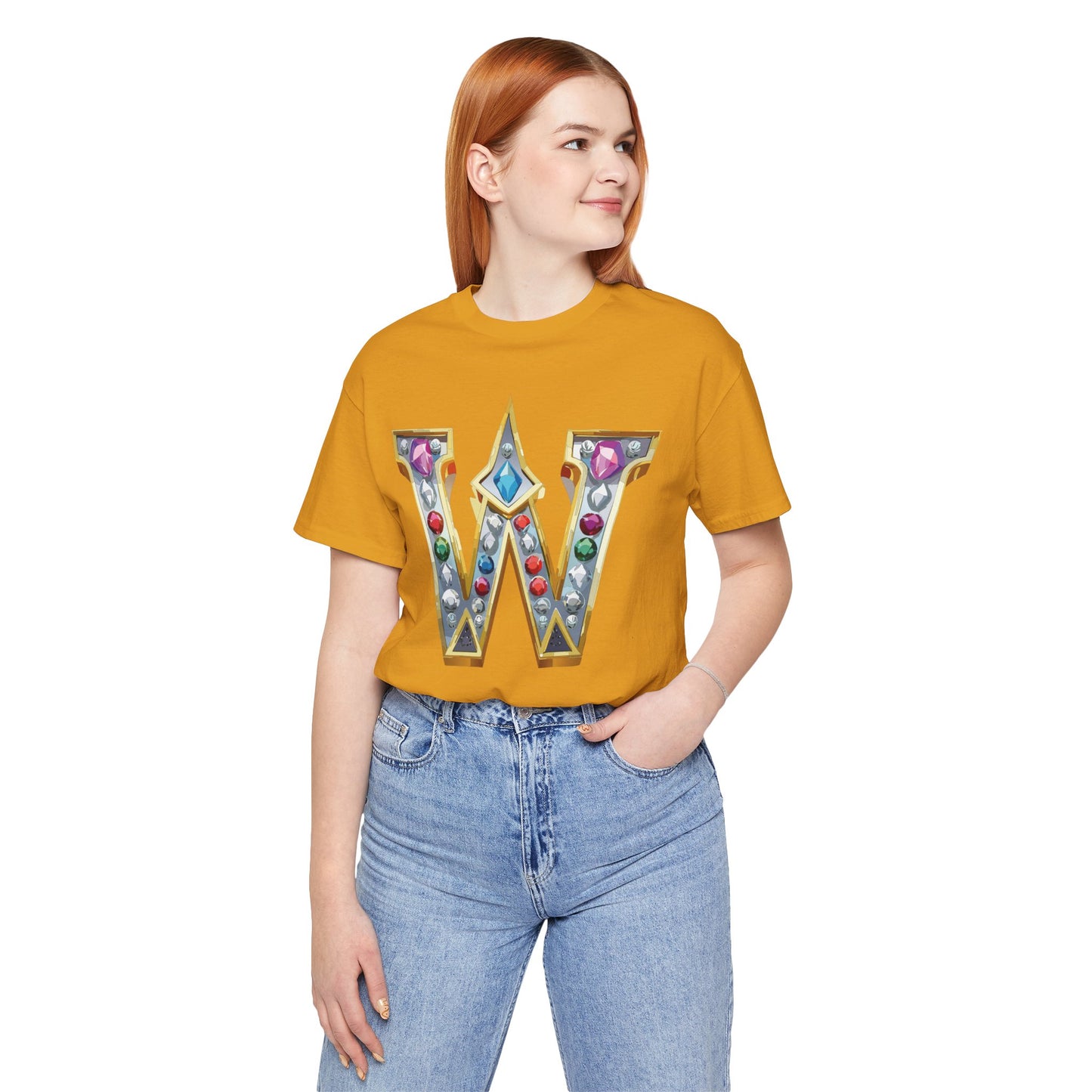Letter Shirt, Shirt with Letters, Tee Shirt with Gold Letter, Shirt with Antique Letters