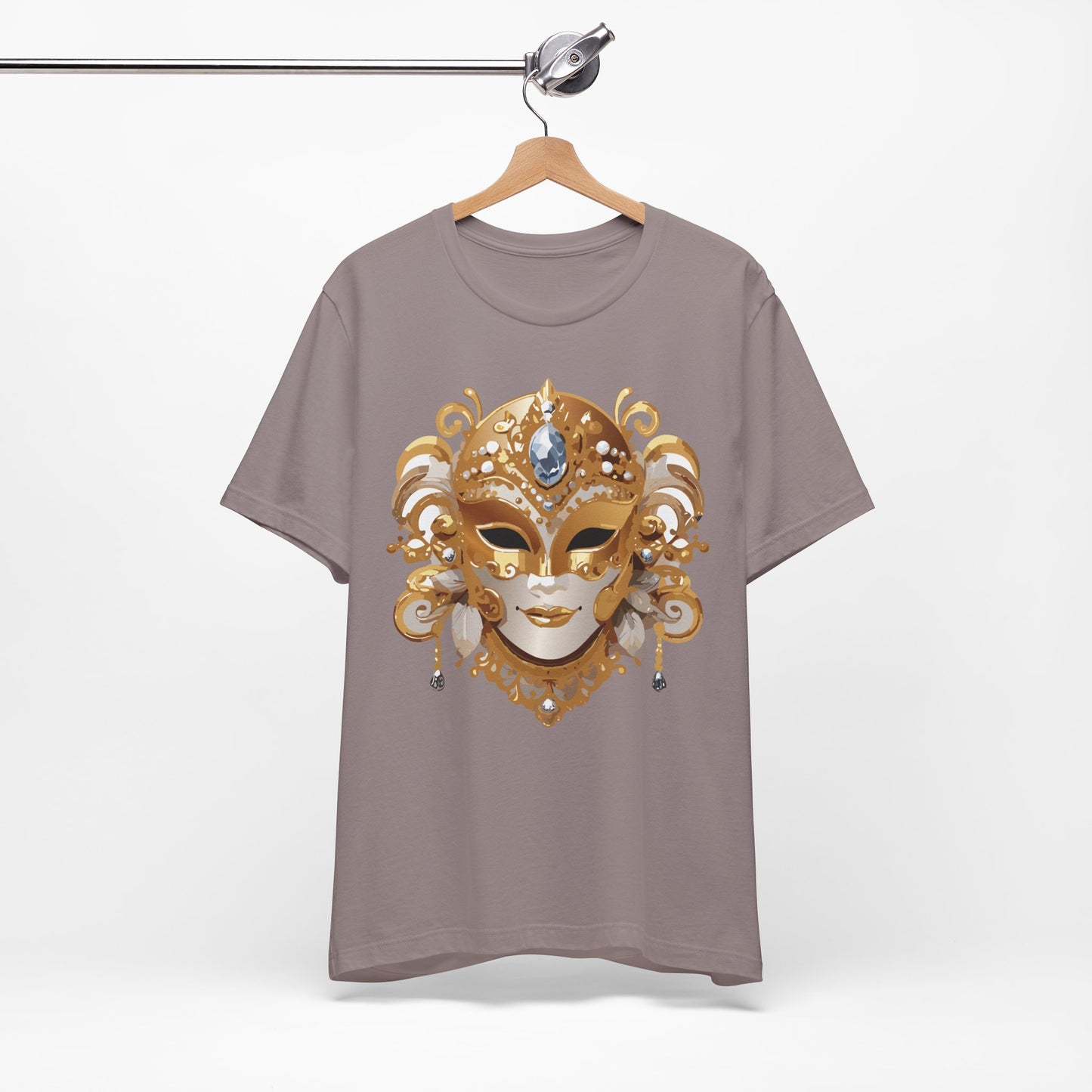 Mask Shirt, Shirt with Mask, Tee Shirt with Gold Face