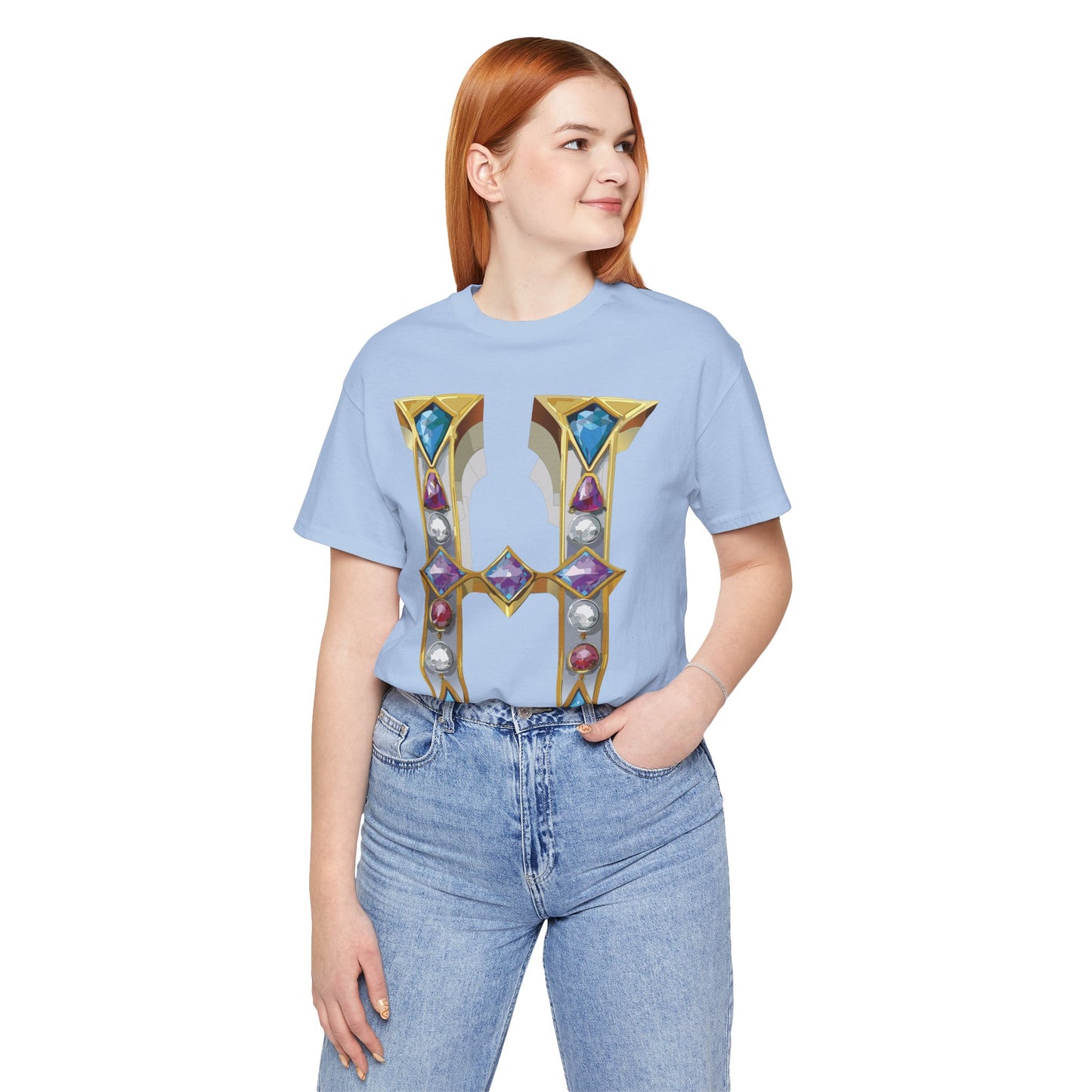 Letter Shirt, Shirt with Letters, Tee Shirt with Gold Letter, Shirt with Antique Letters