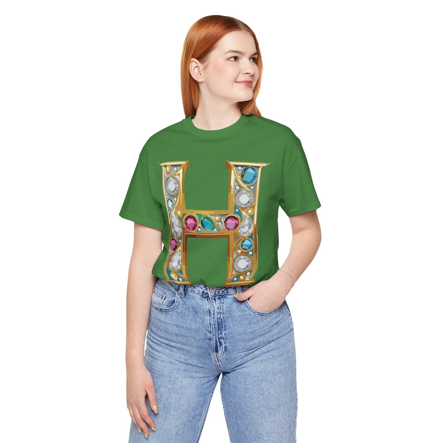 Letter Shirt, Shirt with Letters, Tee Shirt with Gold Letter, Shirt with Antique Letters