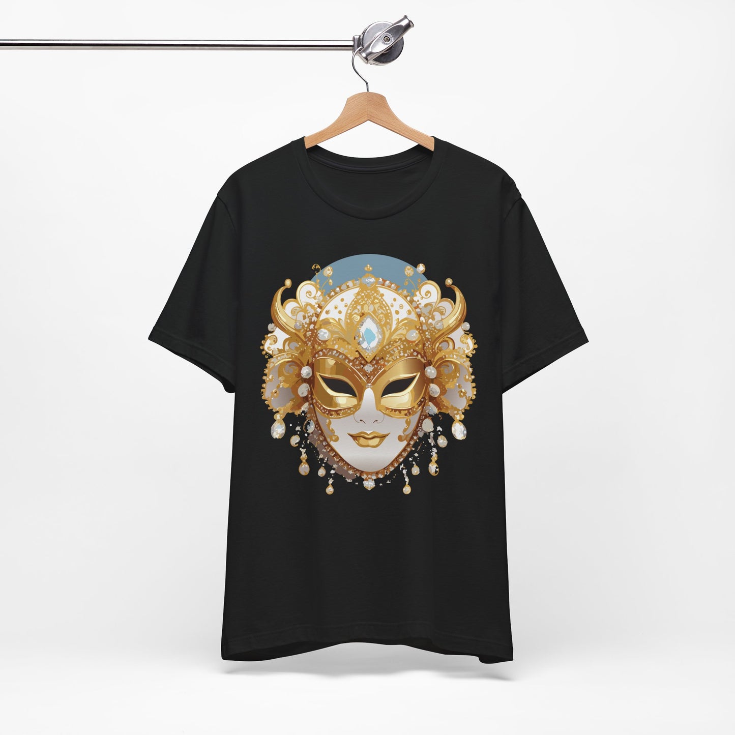 Mask Shirt, Shirt with Mask, Tee Shirt with Gold Face