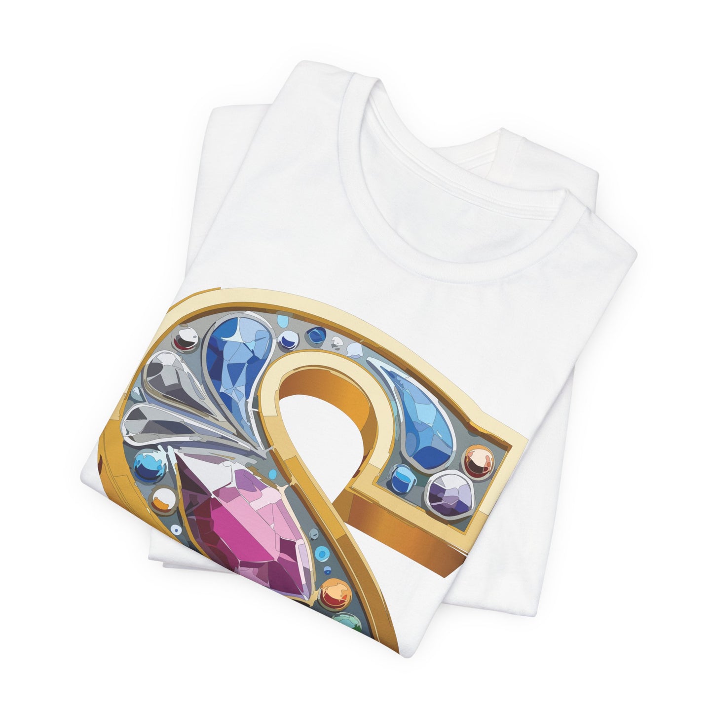 Letter Shirt, Shirt with Letters, Tee Shirt with Gold Letter, Shirt with Antique Letters
