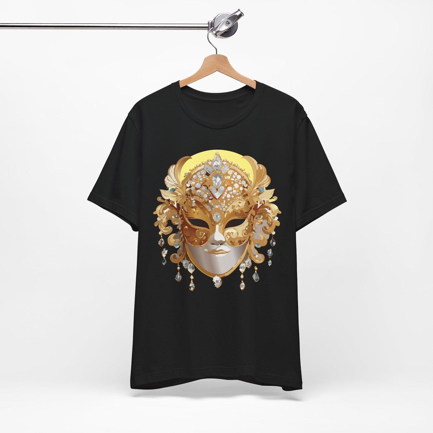 Mask Shirt, Shirt with Mask, Tee Shirt with Gold Face