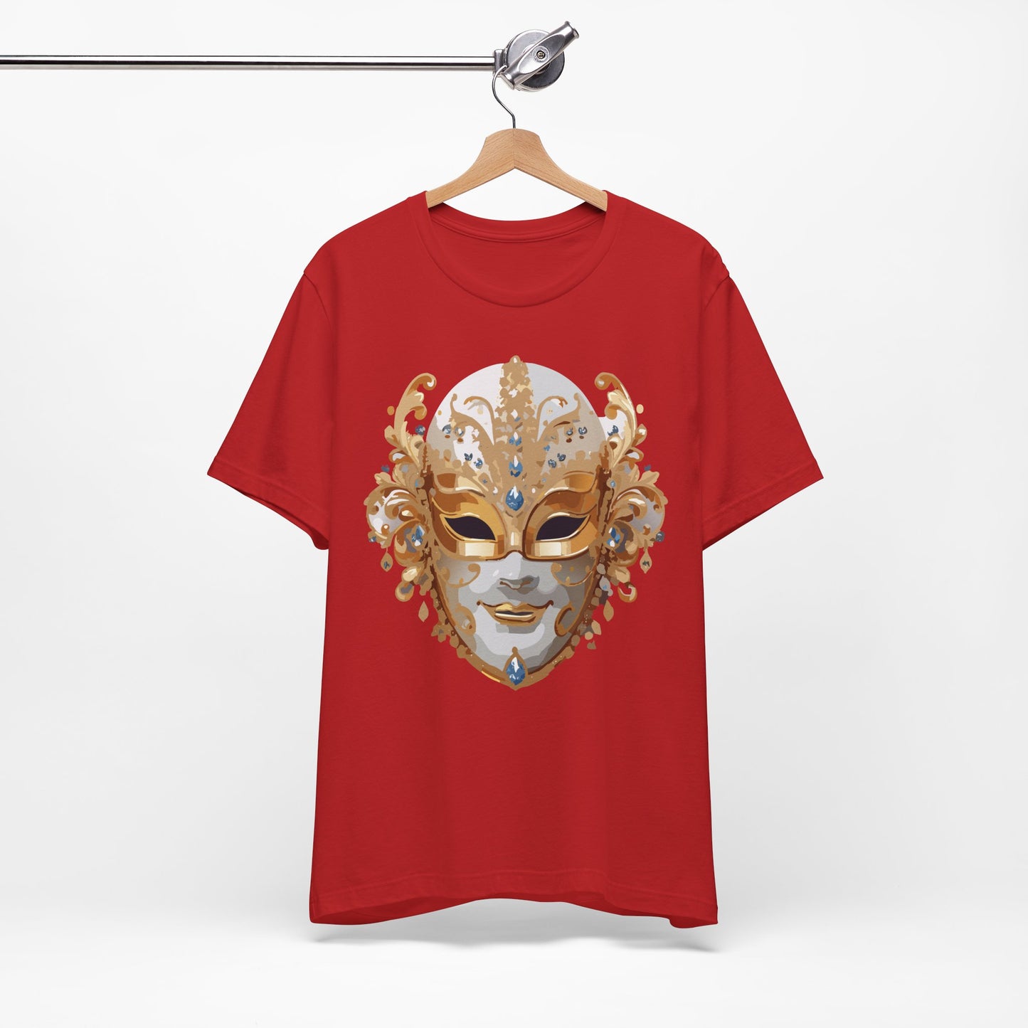 Mask Shirt, Shirt with Mask, Tee Shirt with Gold Face