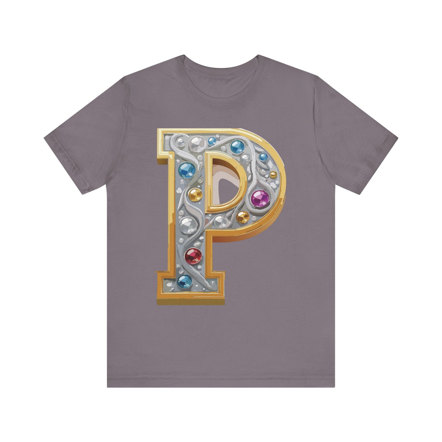 Letter Shirt, Shirt with Letters, Tee Shirt with Gold Letter, Shirt with Antique Letters