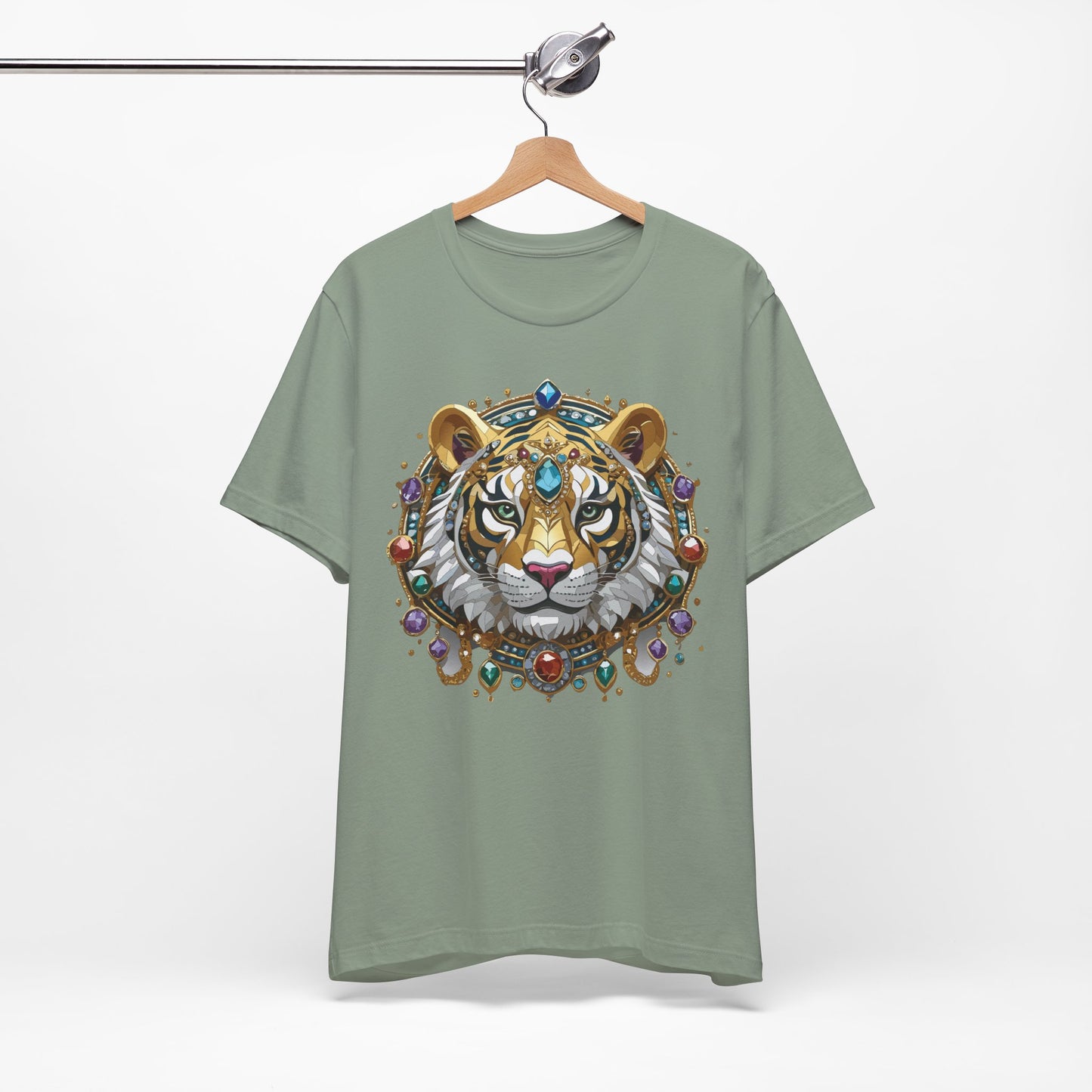 Animal Shirt, Shirt with Animal, Tee Shirt with Gold Animal Medal, Shirt with Antique Animal Medallion