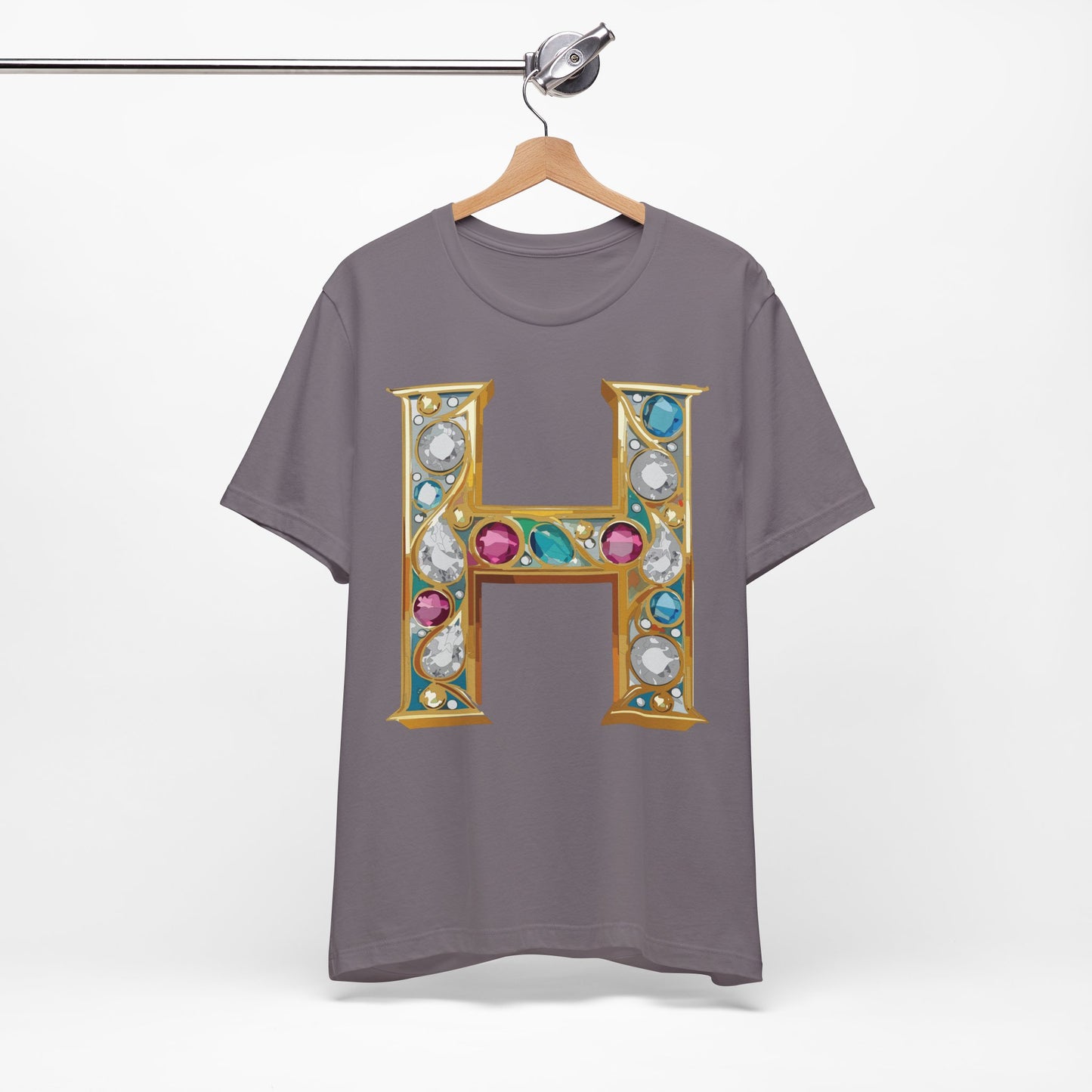Letter Shirt, Shirt with Letters, Tee Shirt with Gold Letter, Shirt with Antique Letters