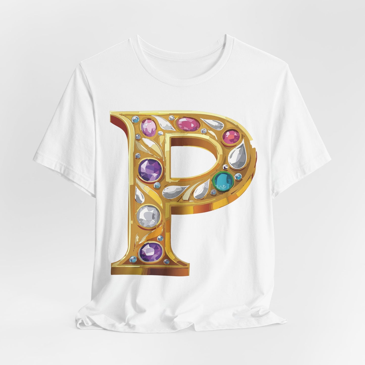 Letter Shirt, Shirt with Letters, Tee Shirt with Gold Letter, Shirt with Antique Letters