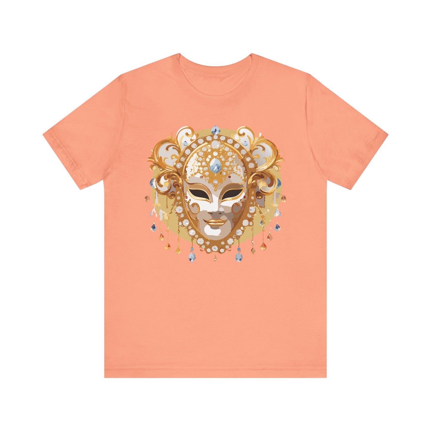 Mask Shirt, Shirt with Mask, Tee Shirt with Gold Face