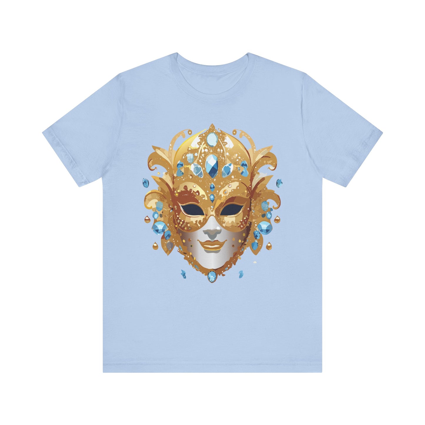 Mask Shirt, Shirt with Mask, Tee Shirt with Gold Face