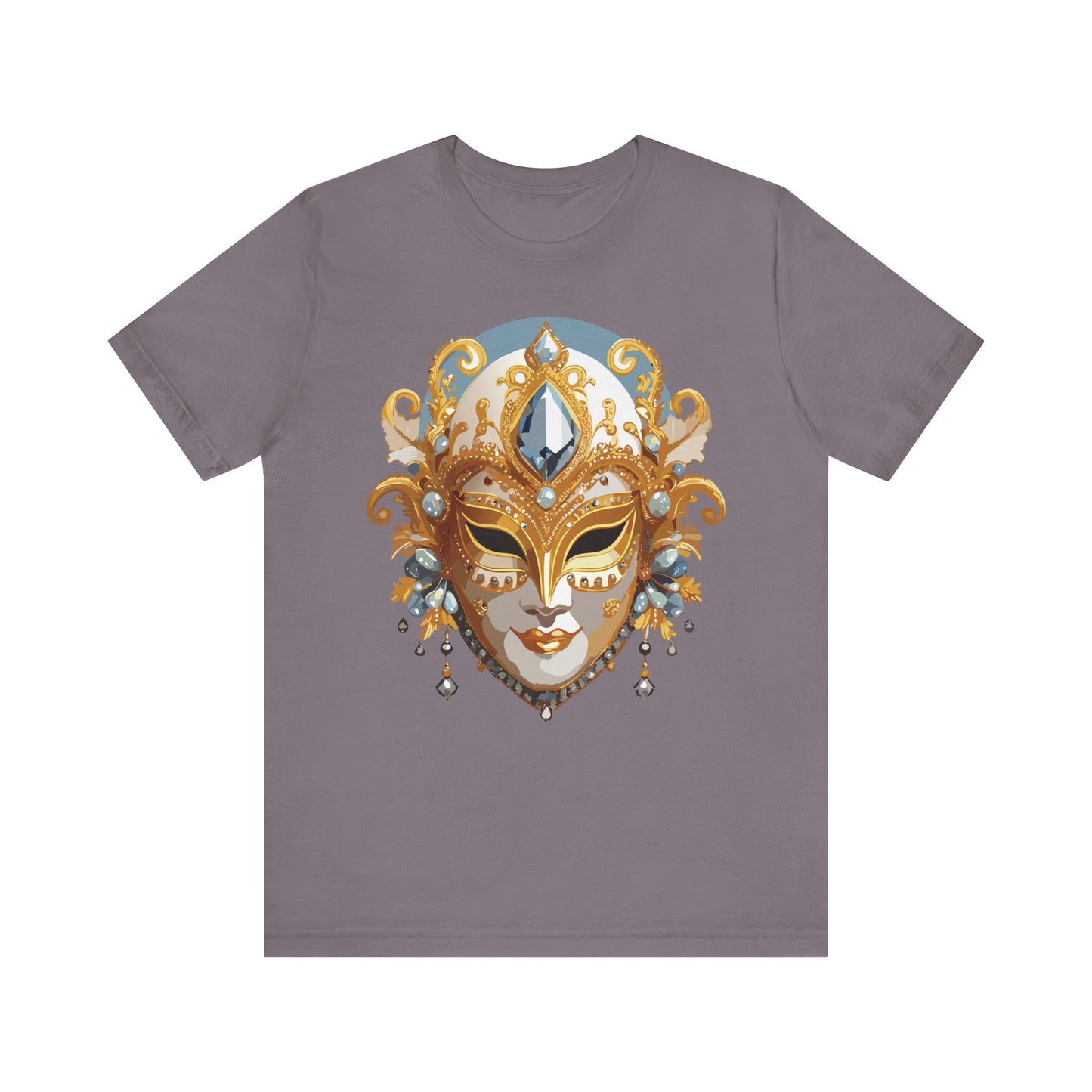 Mask Shirt, Shirt with Mask, Tee Shirt with Gold Face