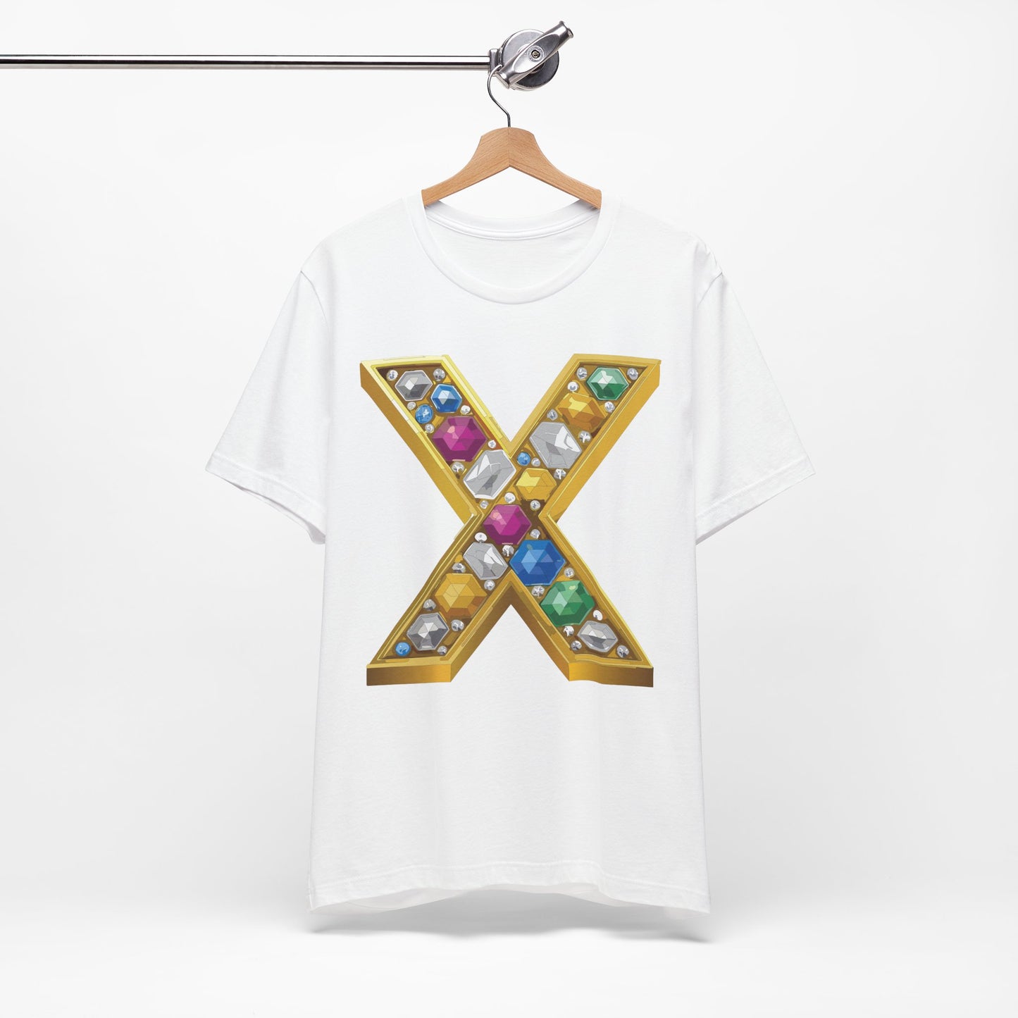 Letter Shirt, Shirt with Letters, Tee Shirt with Gold Letter, Shirt with Antique Letters