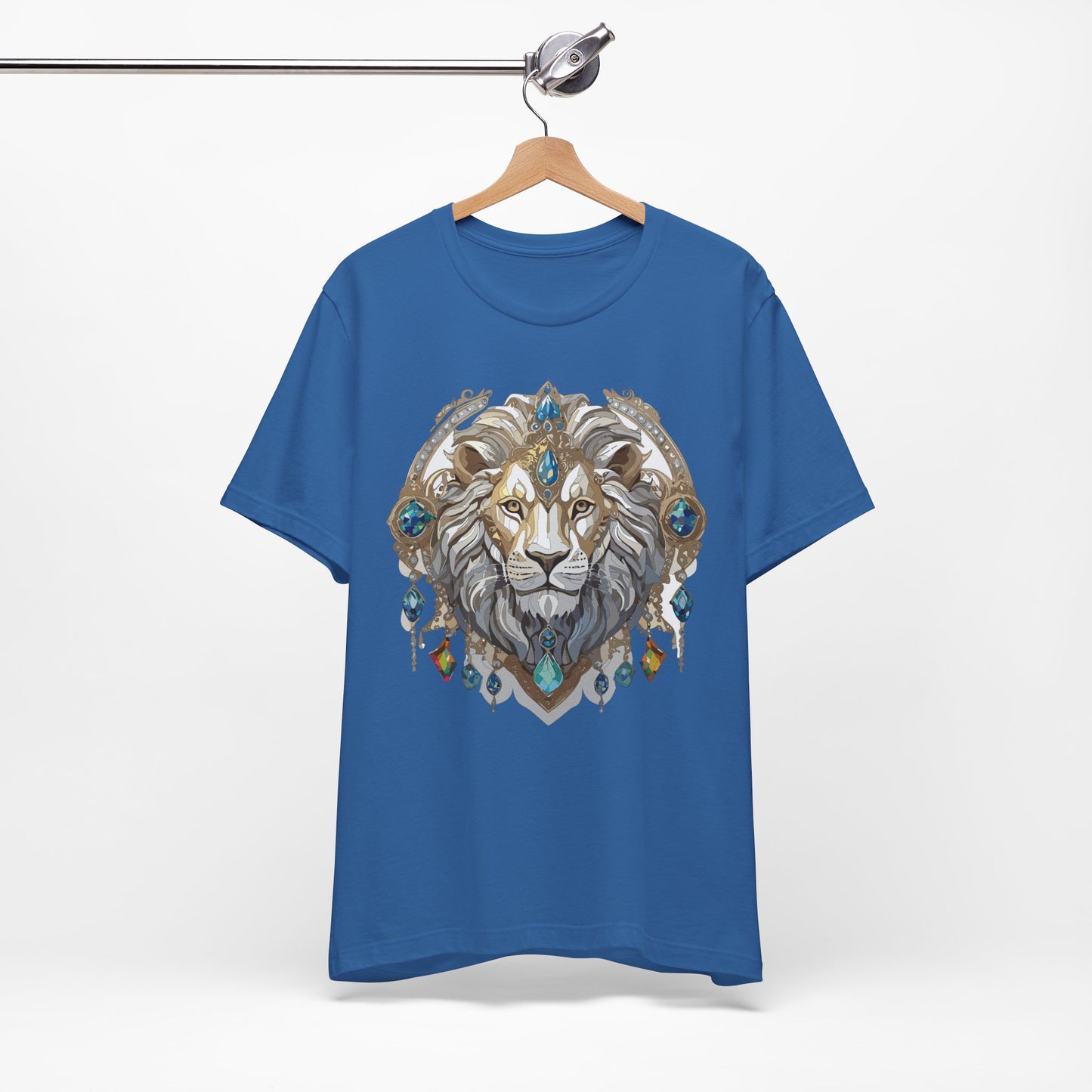 Animal Shirt, Shirt with Animal, Tee Shirt with Gold Animal Medal, Shirt with Antique Animal Medallion