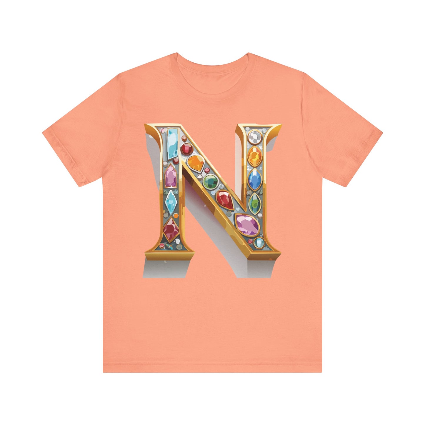 Letter Shirt, Shirt with Letters, Tee Shirt with Gold Letter, Shirt with Antique Letters