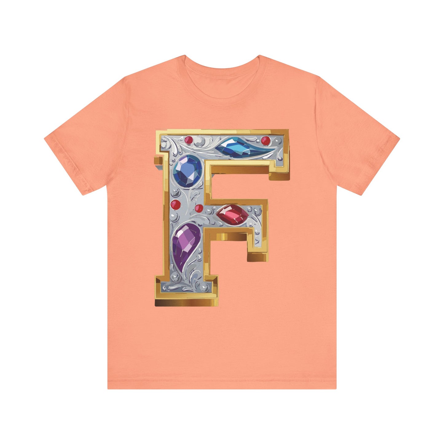 Letter Shirt, Shirt with Letters, Tee Shirt with Gold Letter, Shirt with Antique Letters