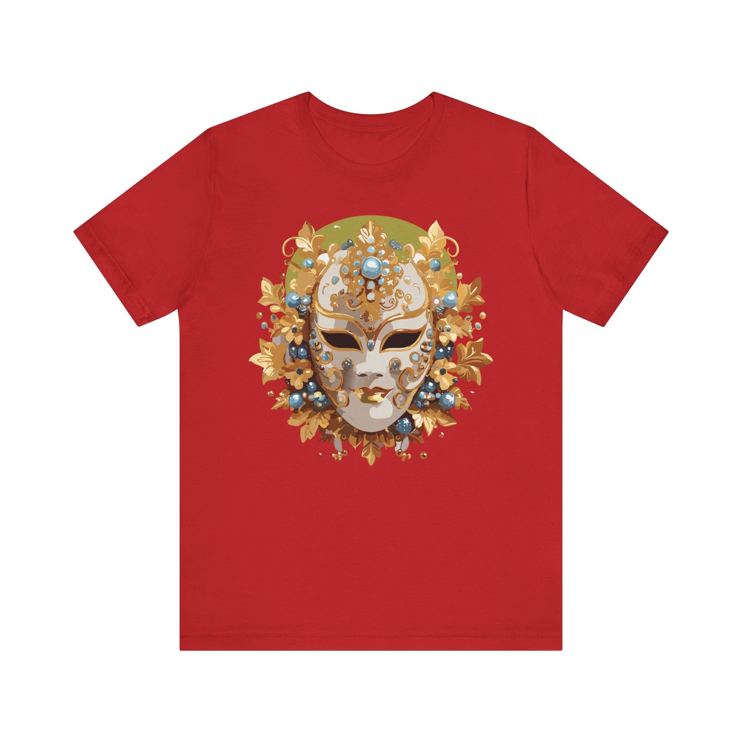 Mask Shirt, Shirt with Mask, Tee Shirt with Gold Face