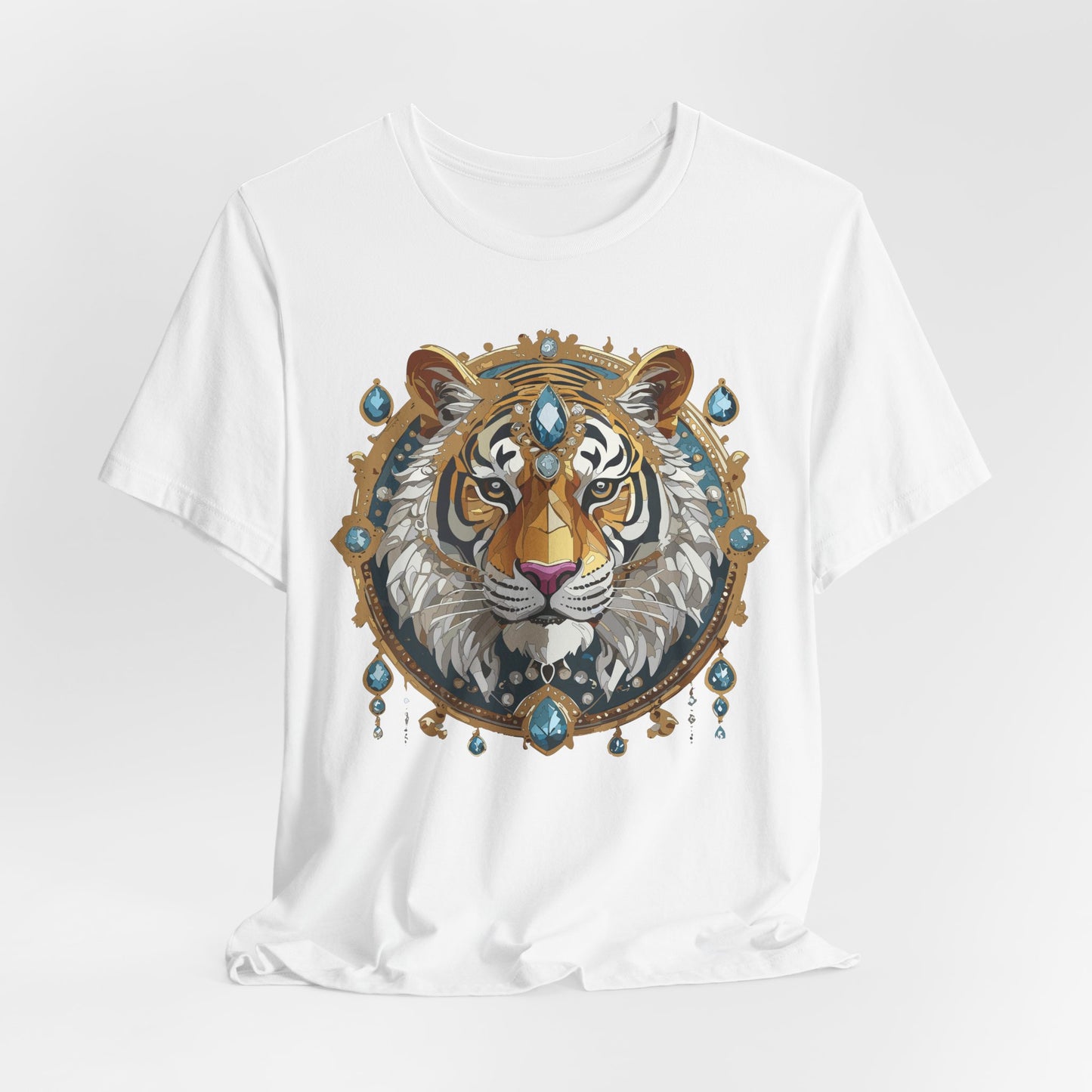 Animal Shirt, Shirt with Animal, Tee Shirt with Gold Animal Medal, Shirt with Antique Animal Medallion