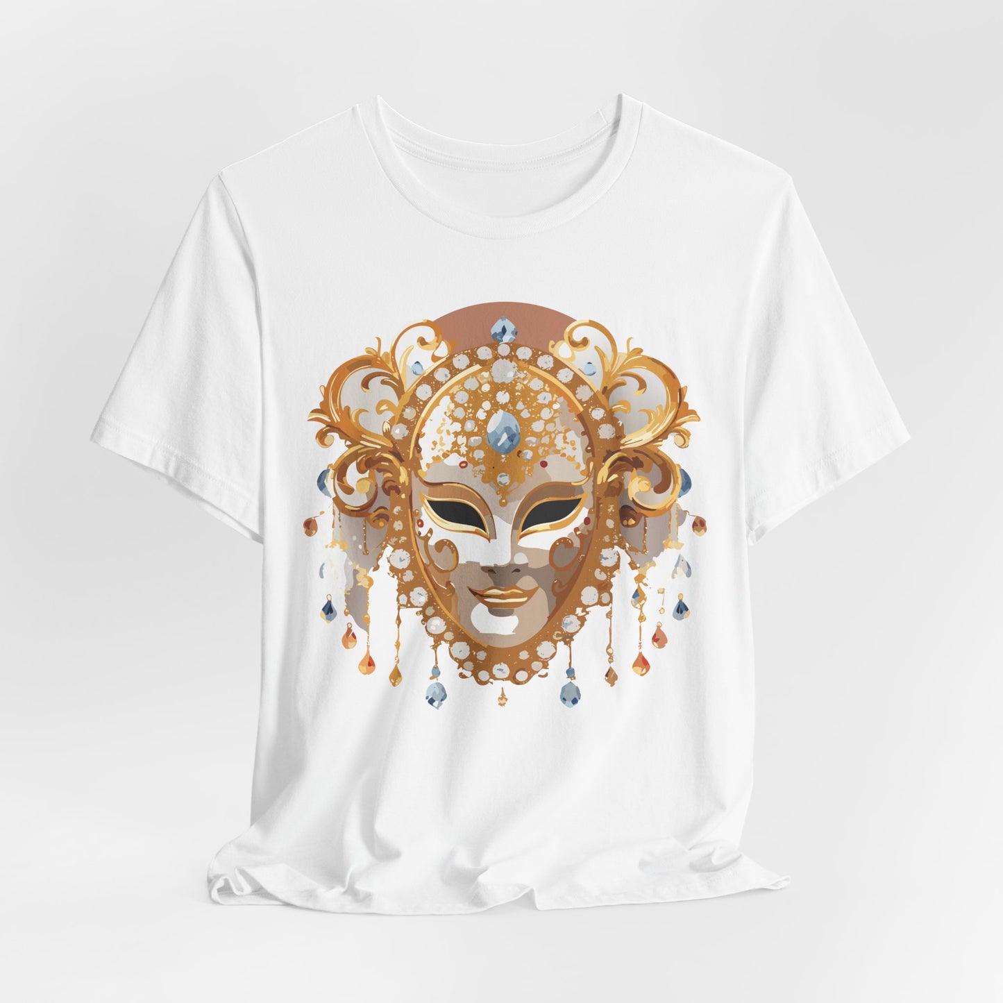 Mask Shirt, Shirt with Mask, Tee Shirt with Gold Face