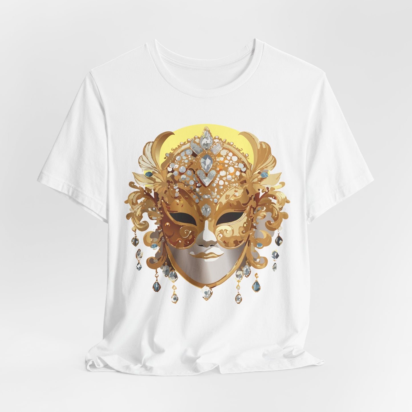 Mask Shirt, Shirt with Mask, Tee Shirt with Gold Face