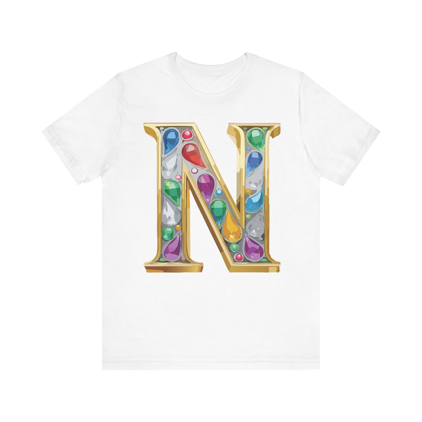 Letter Shirt, Shirt with Letters, Tee Shirt with Gold Letter, Shirt with Antique Letters