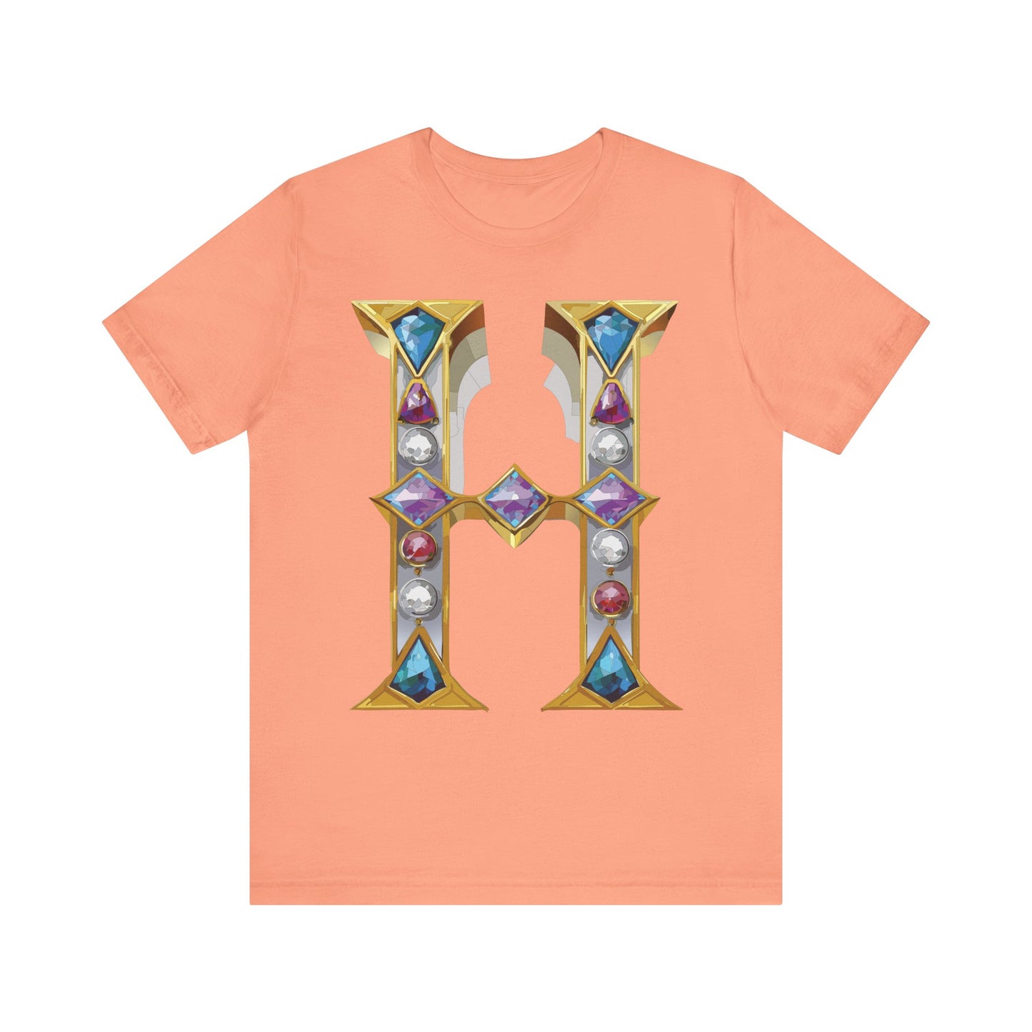 Letter Shirt, Shirt with Letters, Tee Shirt with Gold Letter, Shirt with Antique Letters