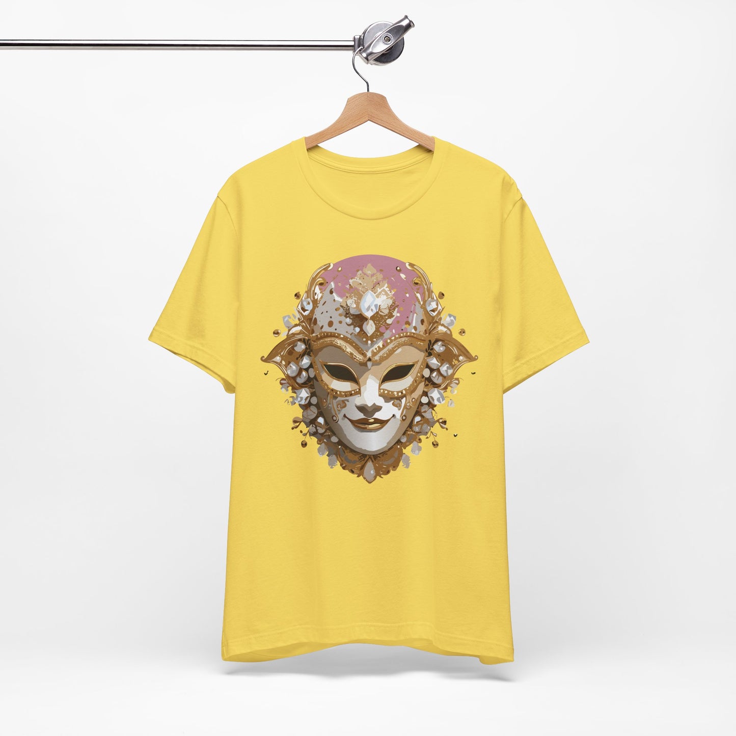 Mask Shirt, Shirt with Mask, Tee Shirt with Gold Face