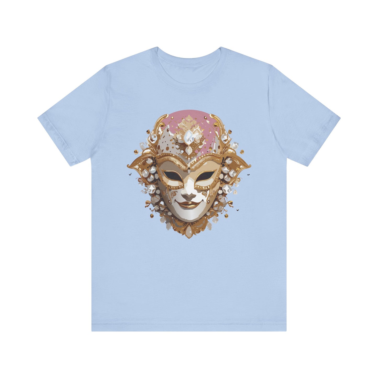 Mask Shirt, Shirt with Mask, Tee Shirt with Gold Face