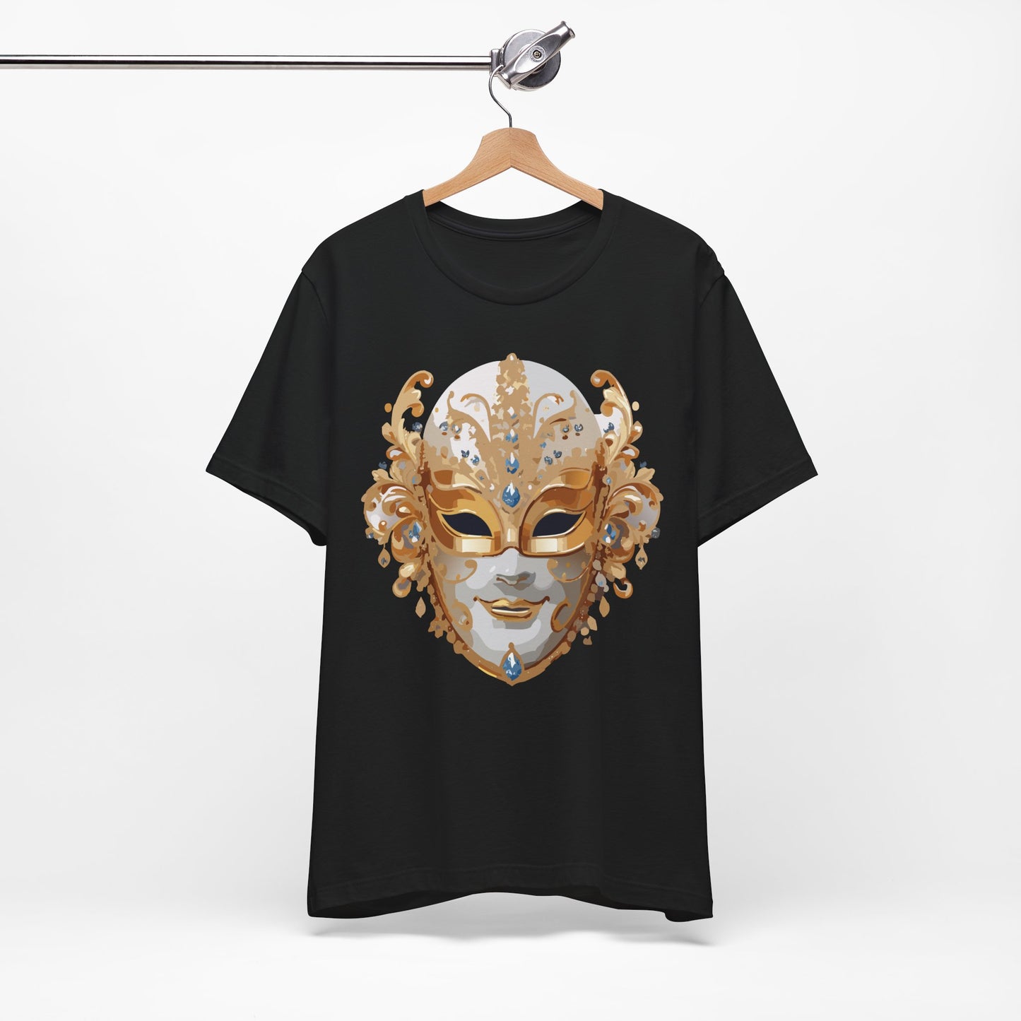 Mask Shirt, Shirt with Mask, Tee Shirt with Gold Face