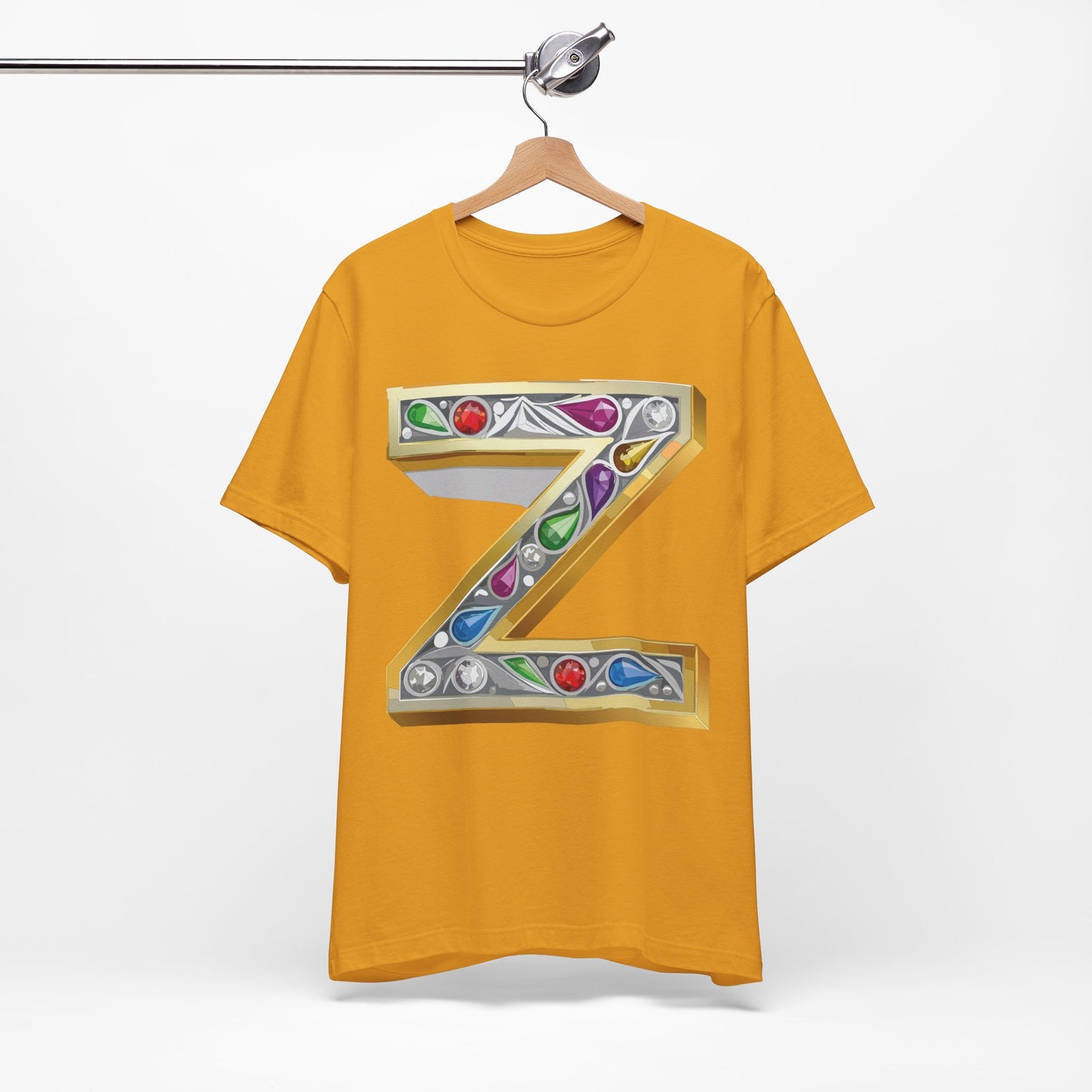 Letter Shirt, Shirt with Letters, Tee Shirt with Gold Letter, Shirt with Antique Letters