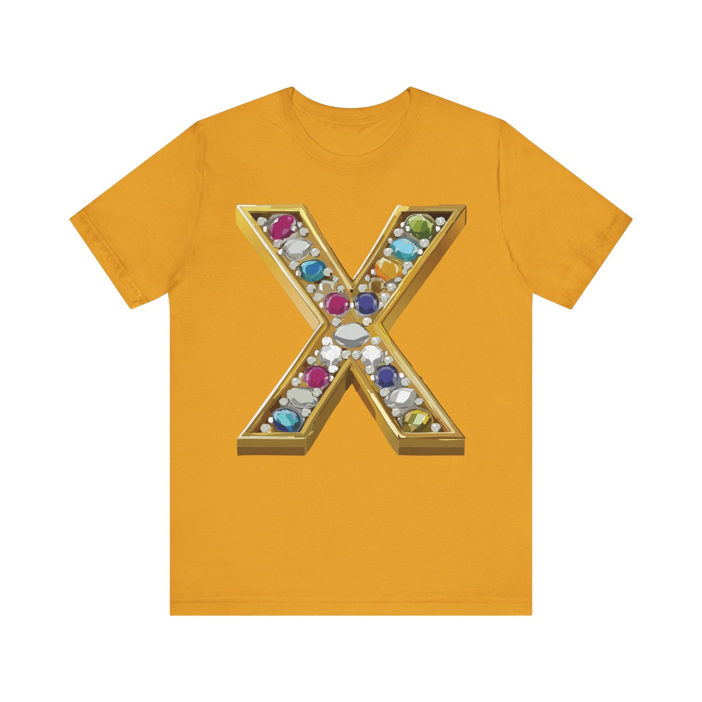 Letter Shirt, Shirt with Letters, Tee Shirt with Gold Letter, Shirt with Antique Letters