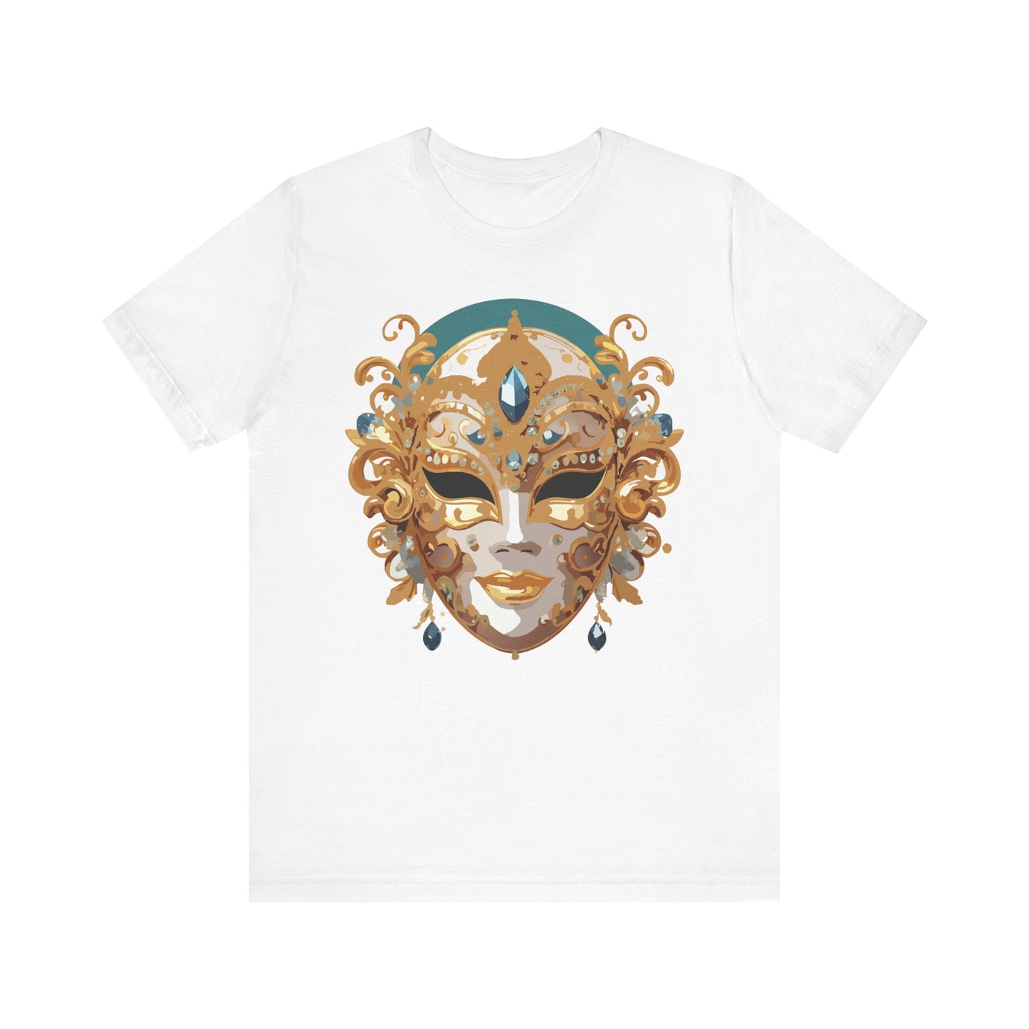 Mask Shirt, Shirt with Mask, Tee Shirt with Gold Face
