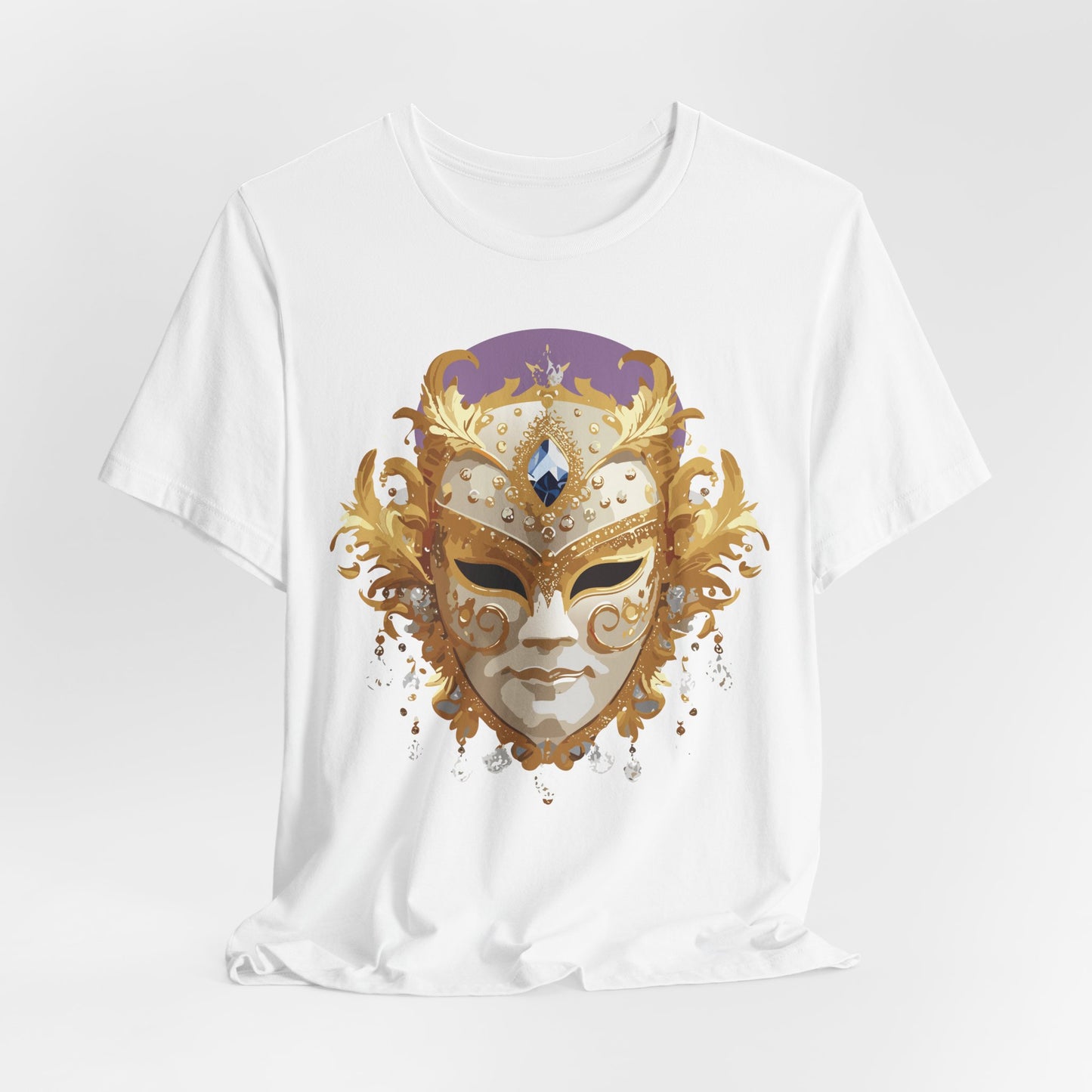 Mask Shirt, Shirt with Mask, Tee Shirt with Gold Face