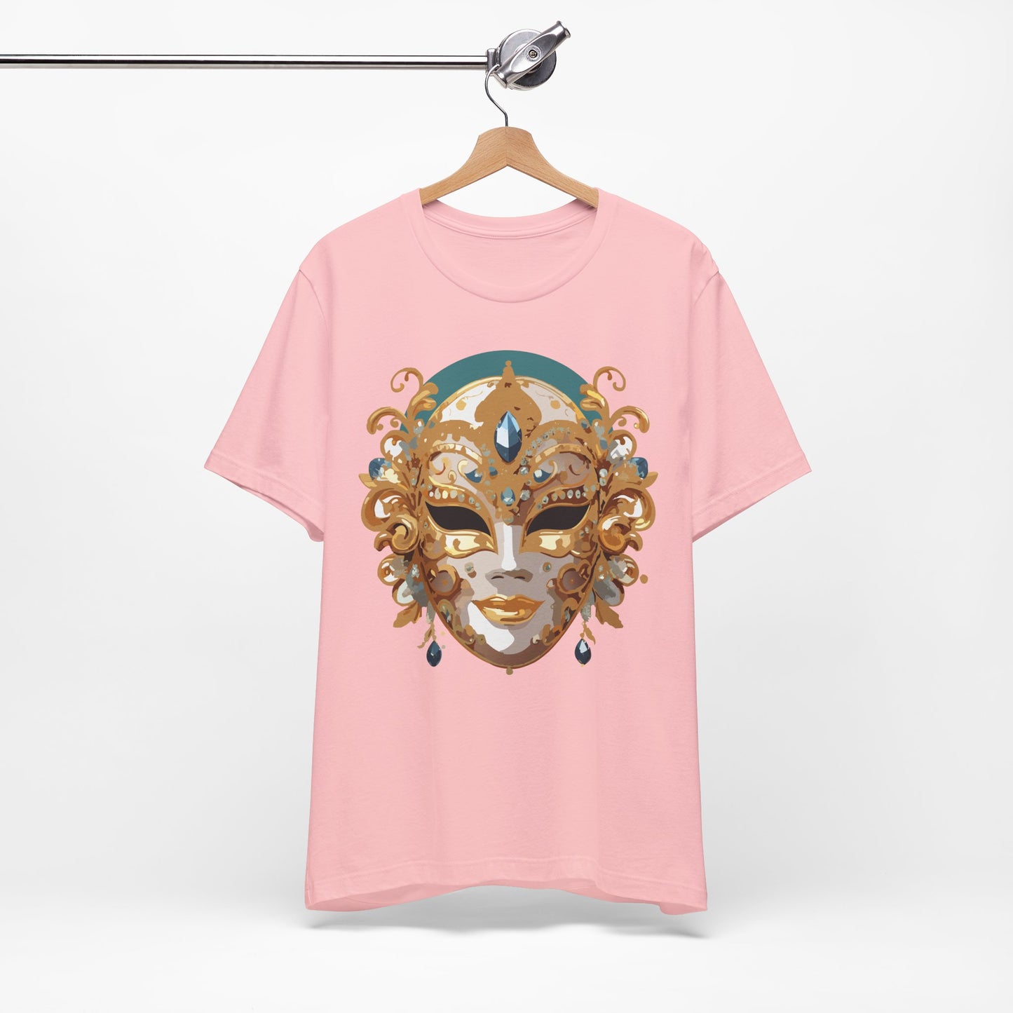 Mask Shirt, Shirt with Mask, Tee Shirt with Gold Face