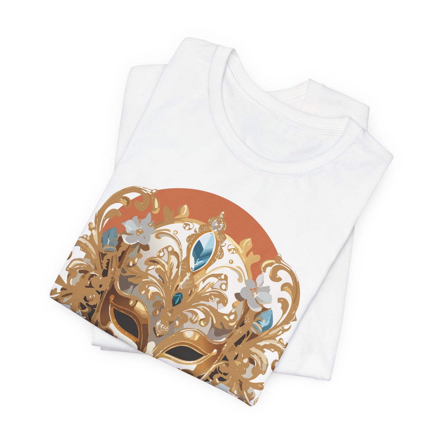 Mask Shirt, Shirt with Mask, Tee Shirt with Gold Face