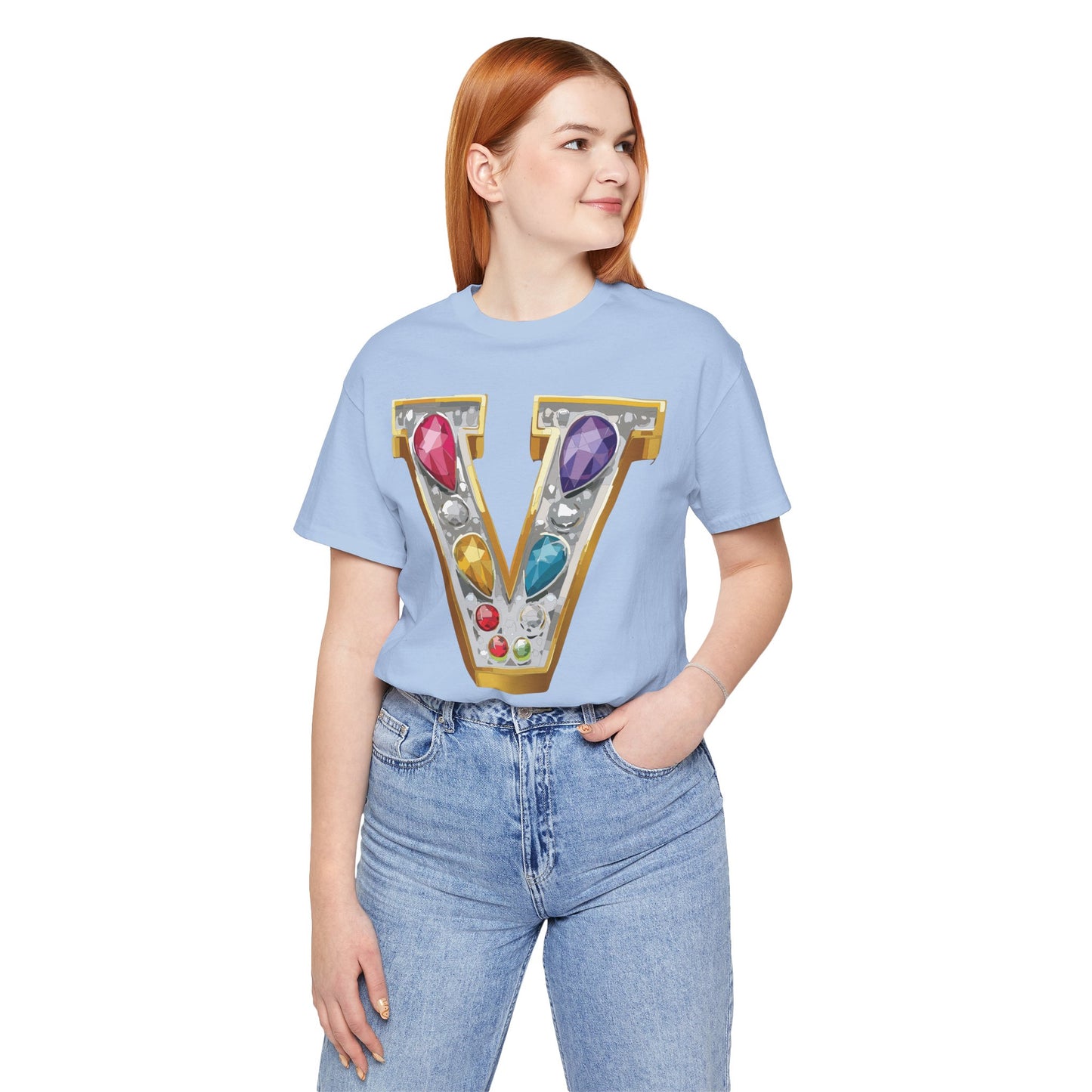 Letter Shirt, Shirt with Letters, Tee Shirt with Gold Letter, Shirt with Antique Letters