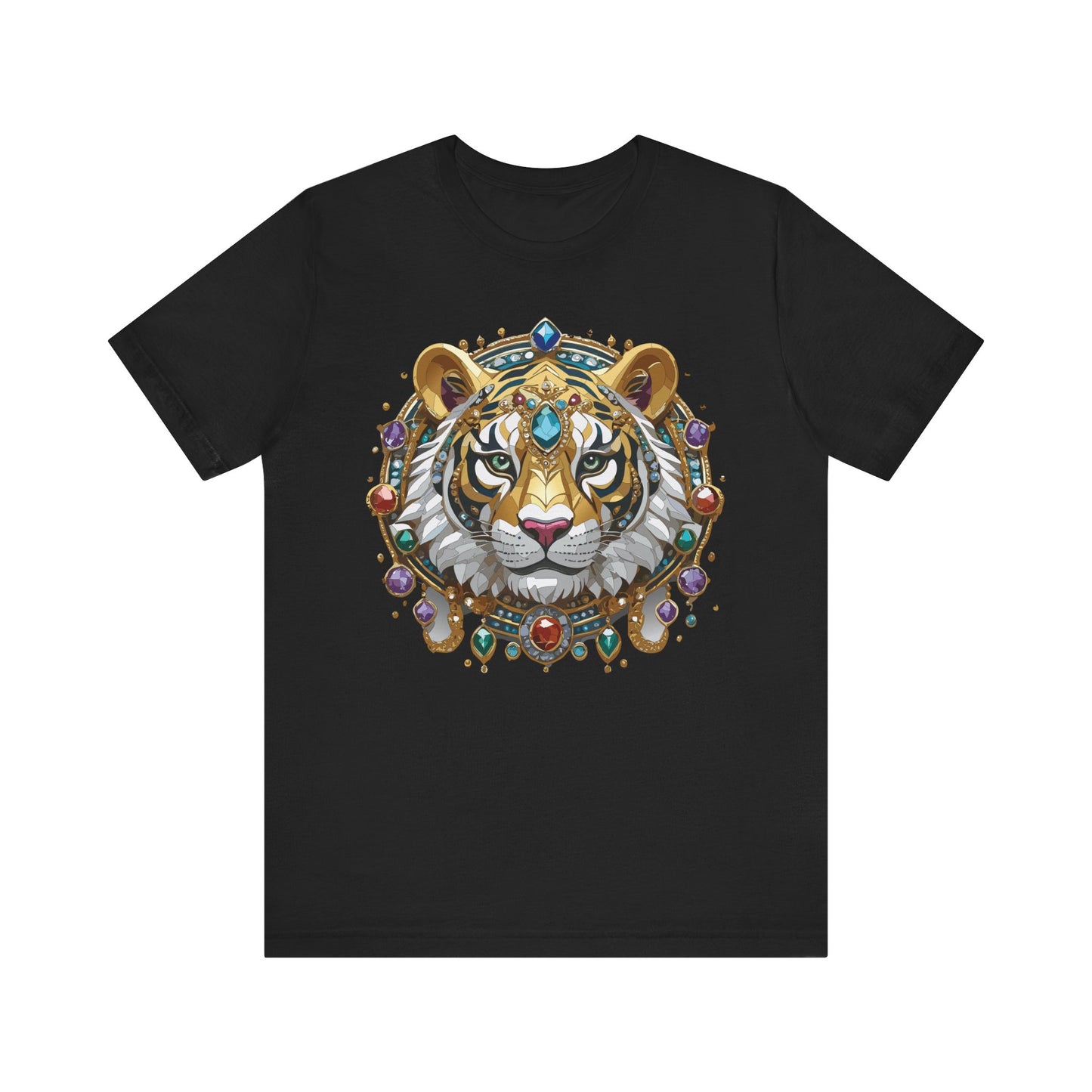 Animal Shirt, Shirt with Animal, Tee Shirt with Gold Animal Medal, Shirt with Antique Animal Medallion