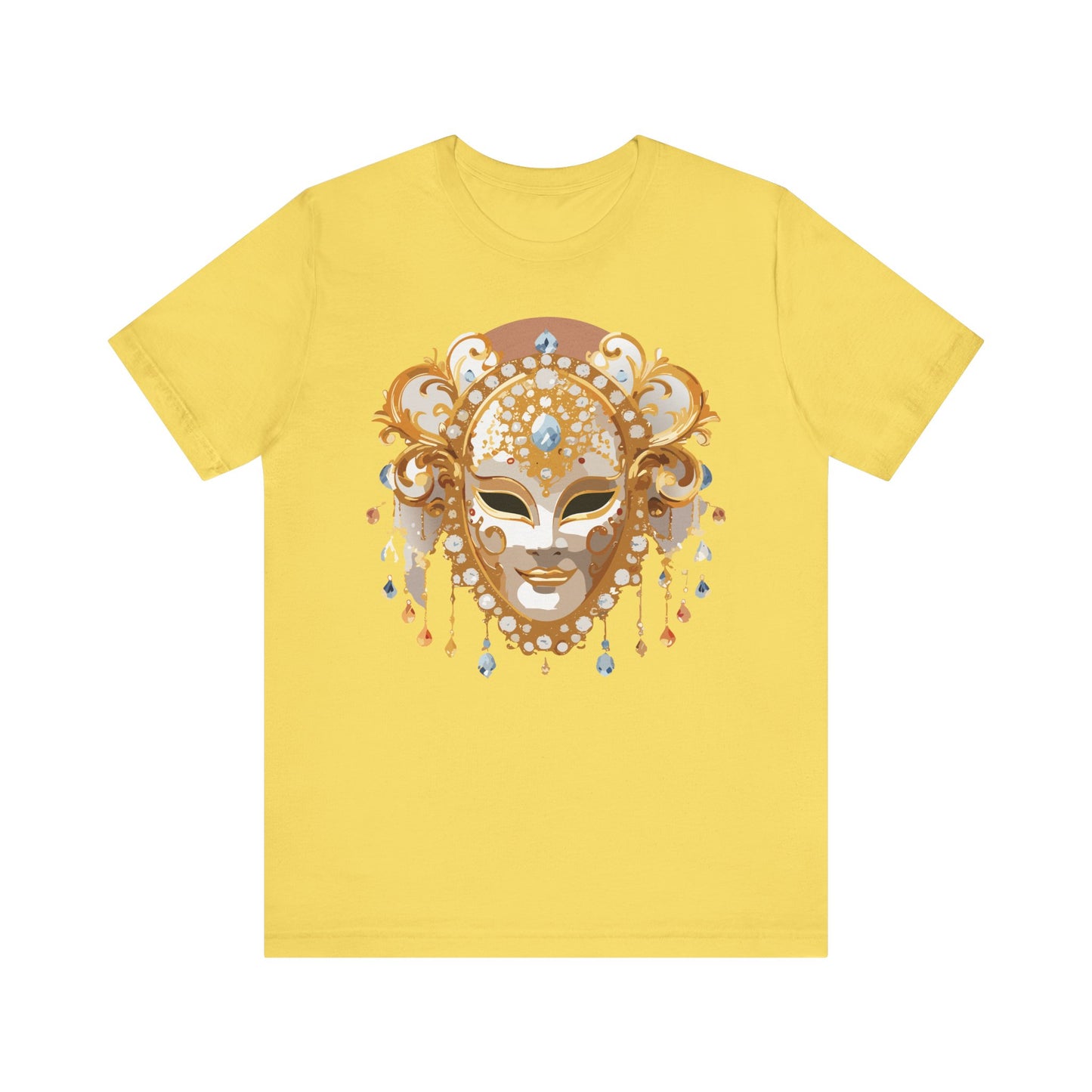 Mask Shirt, Shirt with Mask, Tee Shirt with Gold Face