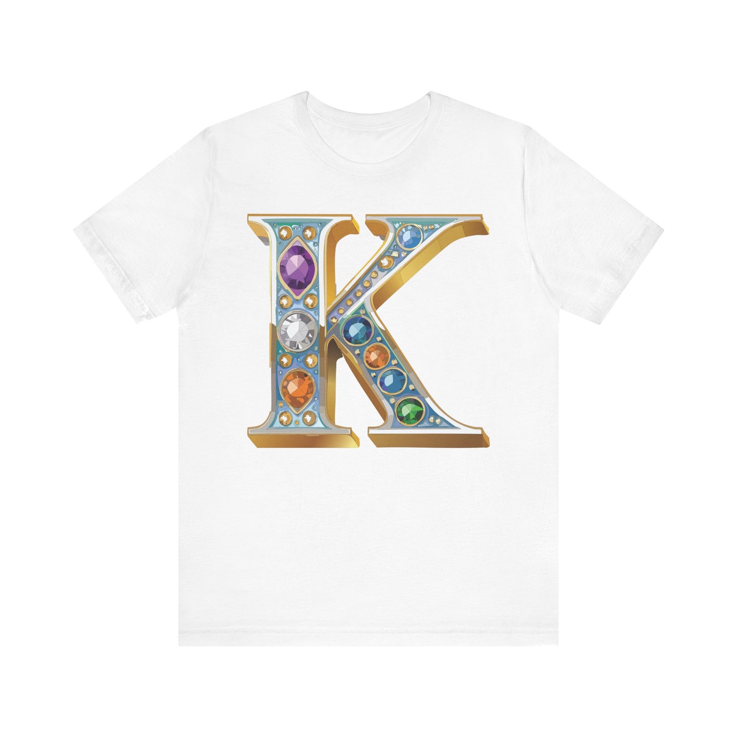 Letter Shirt, Shirt with Letters, Tee Shirt with Gold Letter, Shirt with Antique Letters