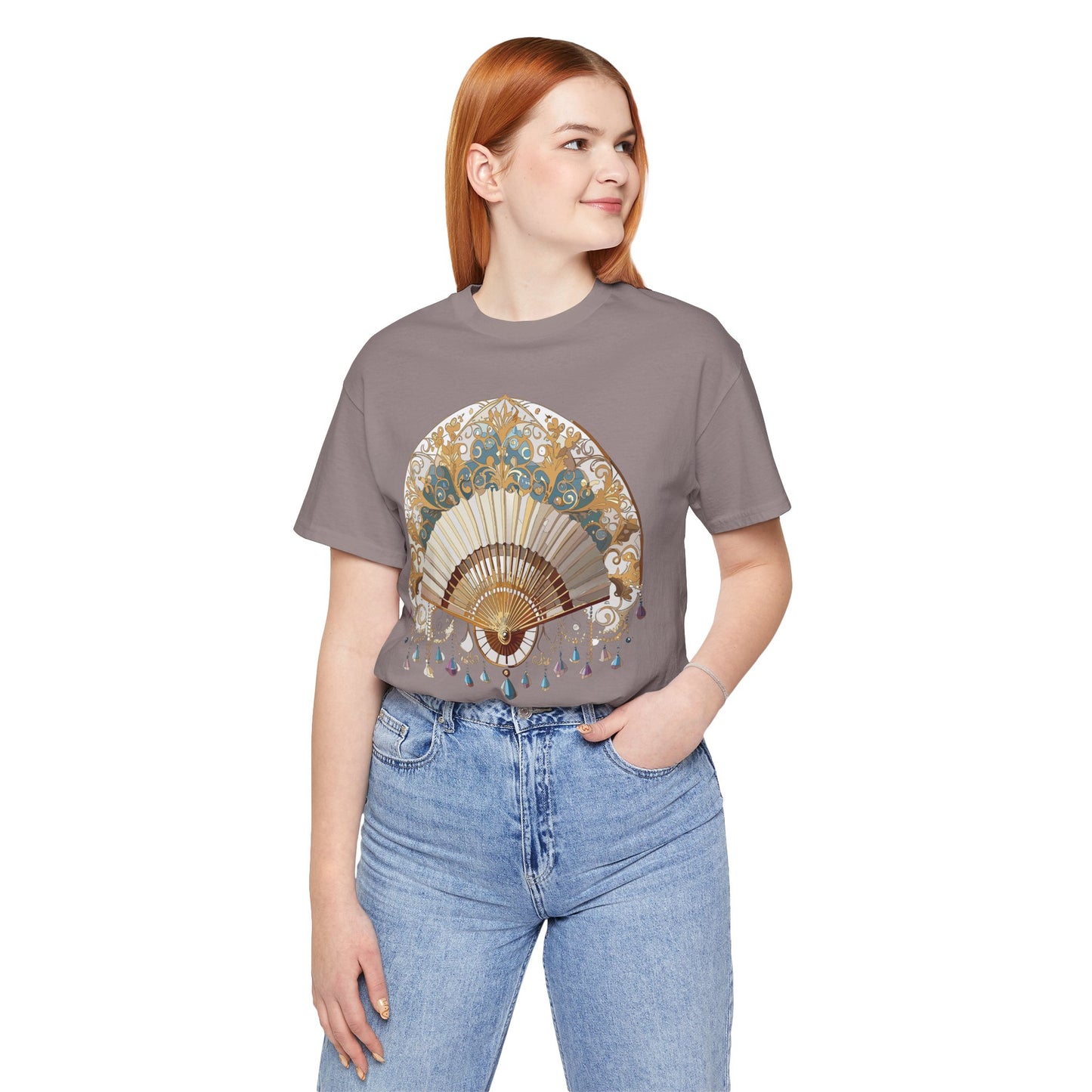 Fan shirt, Shirt with Fan, Tee Shirt with Gold Blower