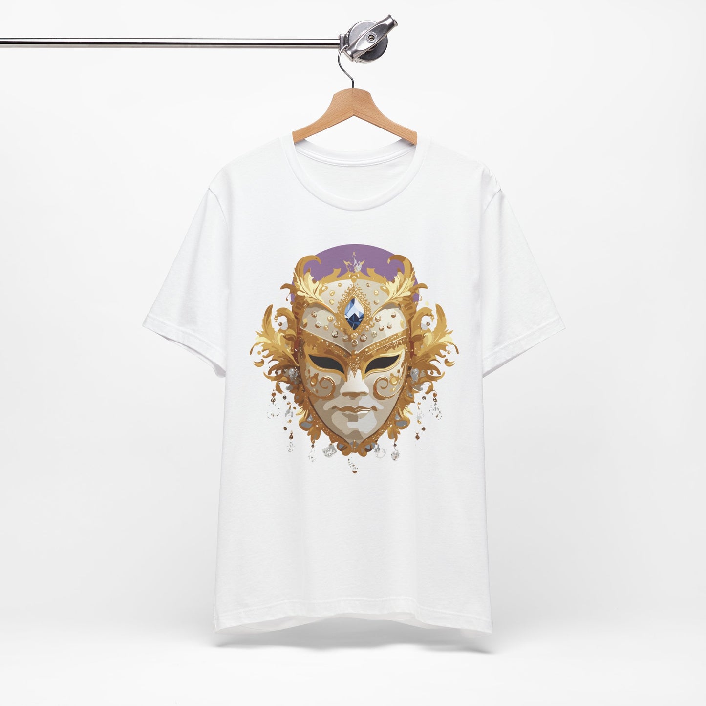 Mask Shirt, Shirt with Mask, Tee Shirt with Gold Face