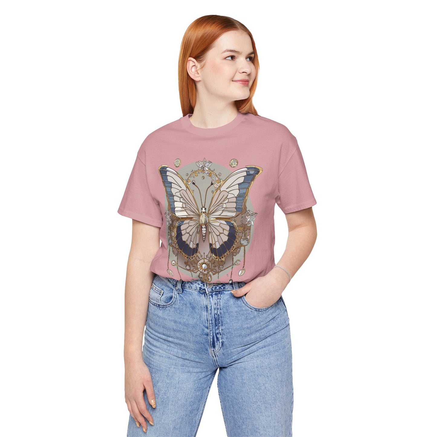 Butterfly Shirt, Shirt with Butterfly, Tee Shirt with Antique Butterfly