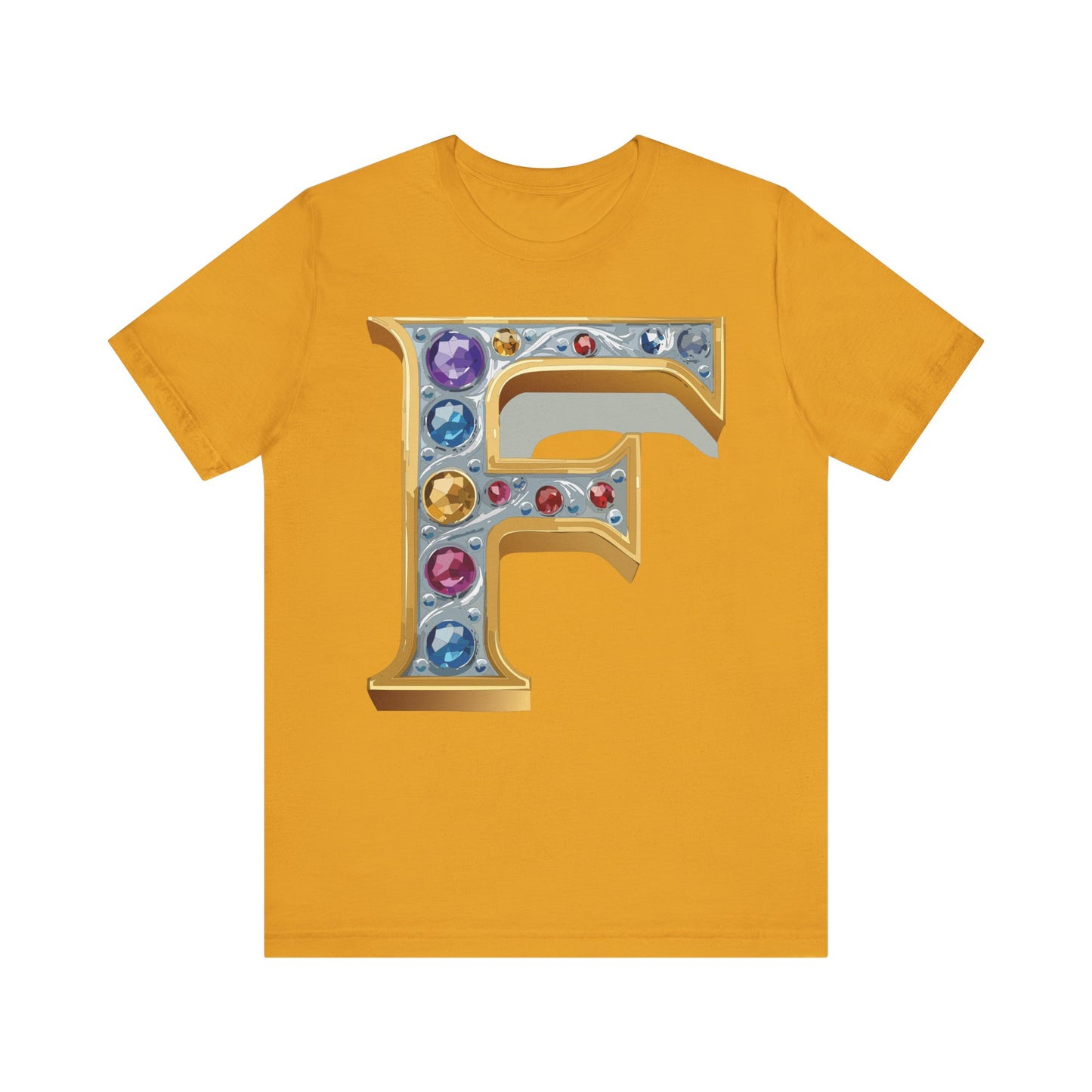 Letter Shirt, Shirt with Letters, Tee Shirt with Gold Letter, Shirt with Antique Letters