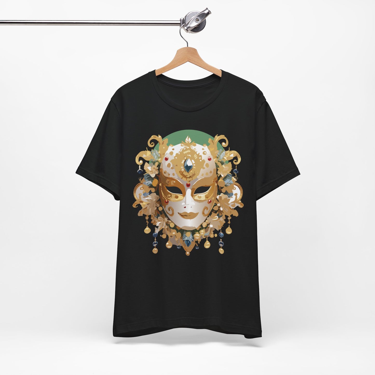 Mask Shirt, Shirt with Mask, Tee Shirt with Gold Face