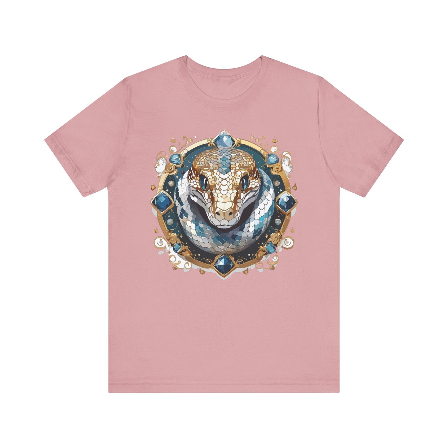 Animal Shirt, Shirt with Animal, Tee Shirt with Gold Animal Medal, Shirt with Antique Animal Medallion