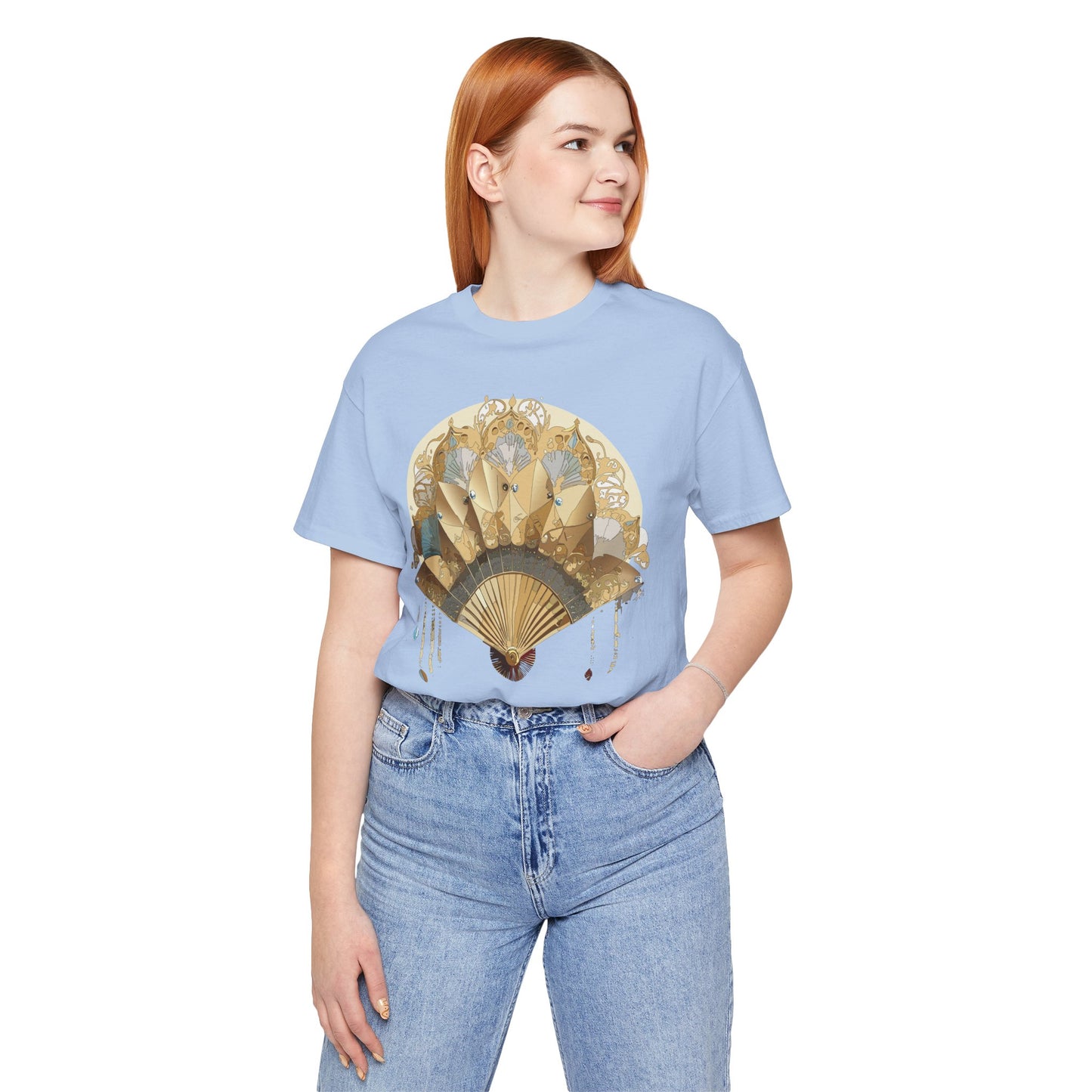 Fan shirt, Shirt with Fan, Tee Shirt with Gold Blower