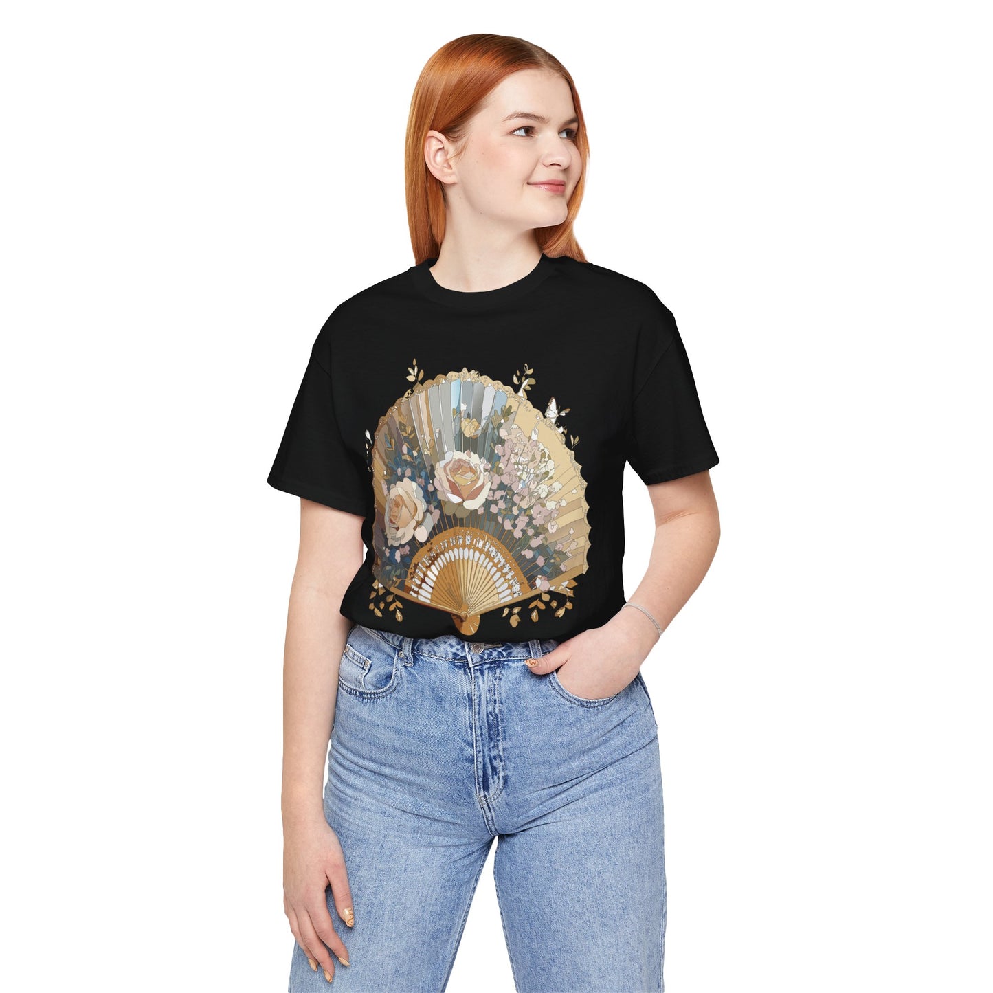 Fan shirt, Shirt with Fan, Tee Shirt with Gold Blower