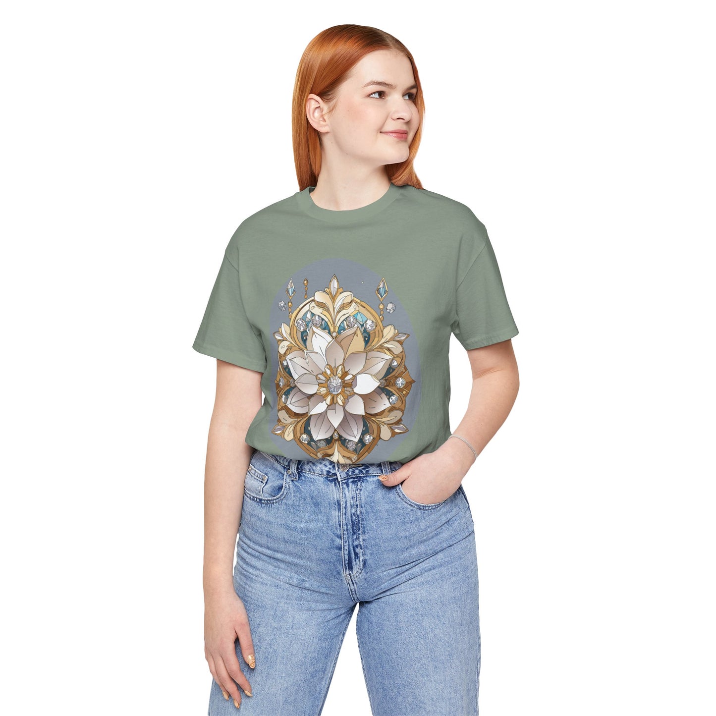 Floral Shirt, Flower Shirt, Tee Shirt with Antique Flower