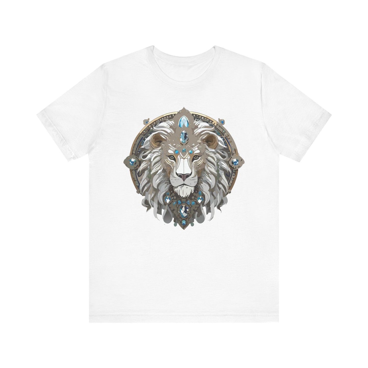Animal Shirt, Shirt with Animal, Tee Shirt with Gold Animal Medal, Shirt with Antique Animal Medallion