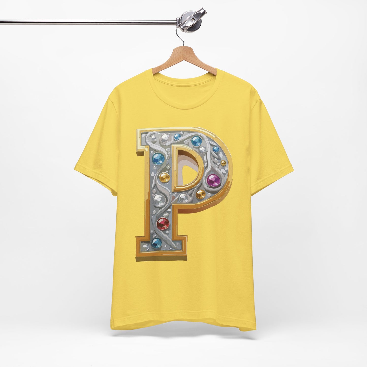 Letter Shirt, Shirt with Letters, Tee Shirt with Gold Letter, Shirt with Antique Letters